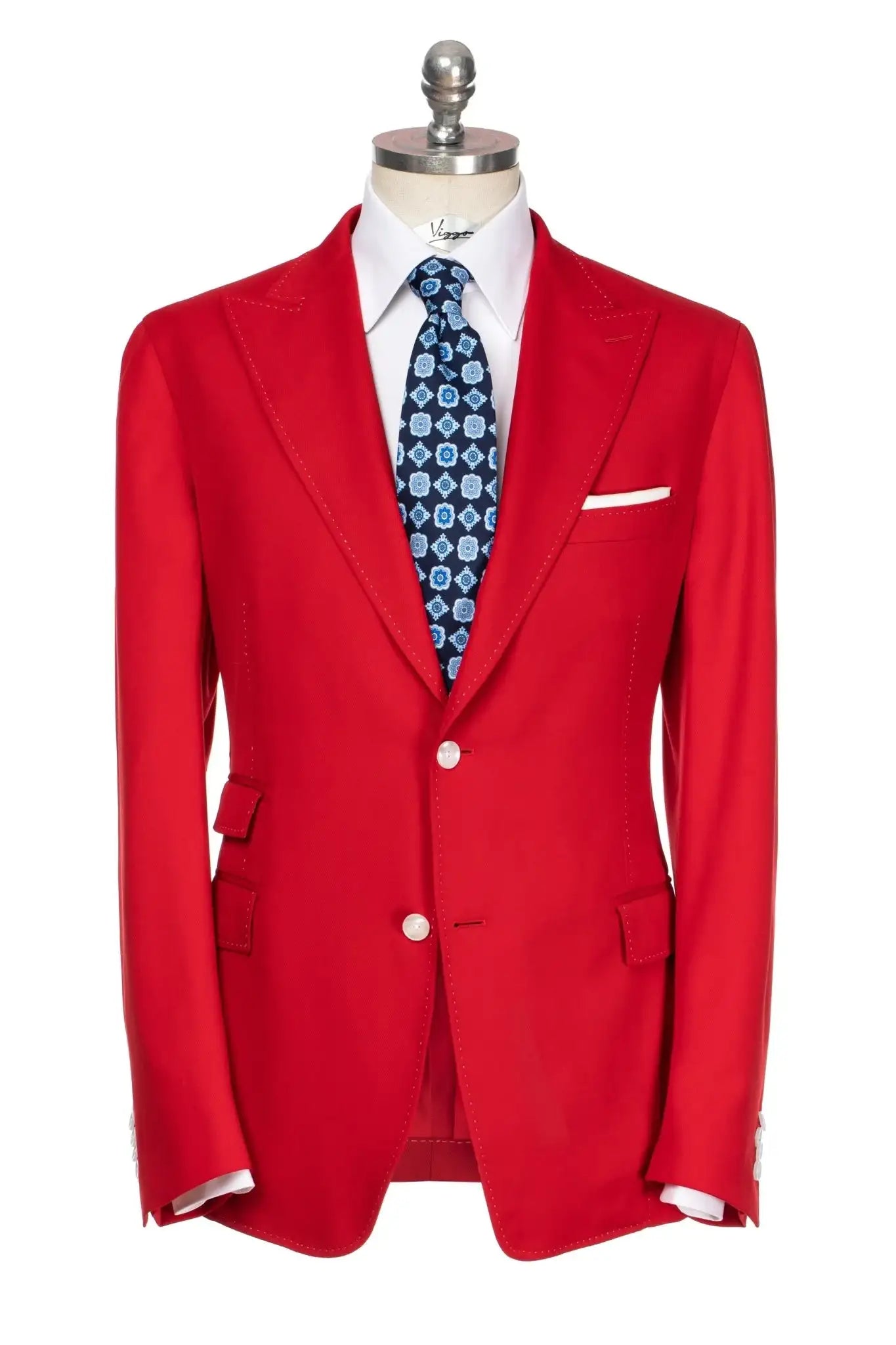 Cravata din matase navy cu design floral