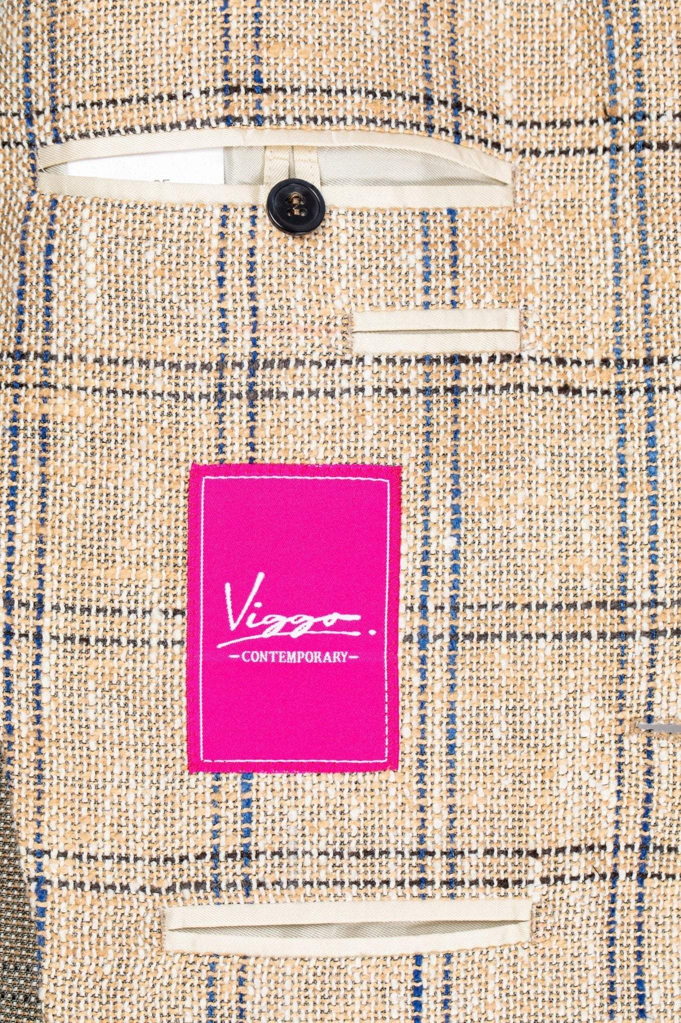 Sacou beige in carouri