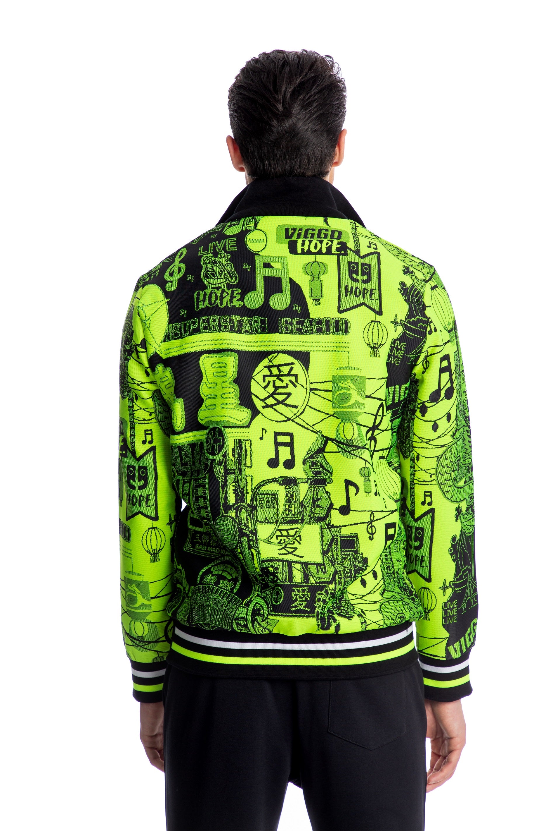 Hanorac verde neon cu fermoar Save The Forests