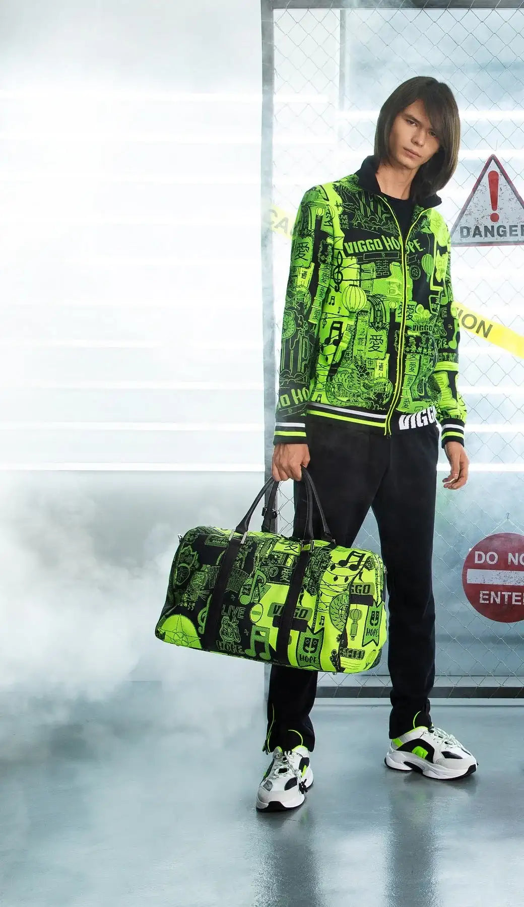 Hanorac verde neon cu fermoar Save The Forests