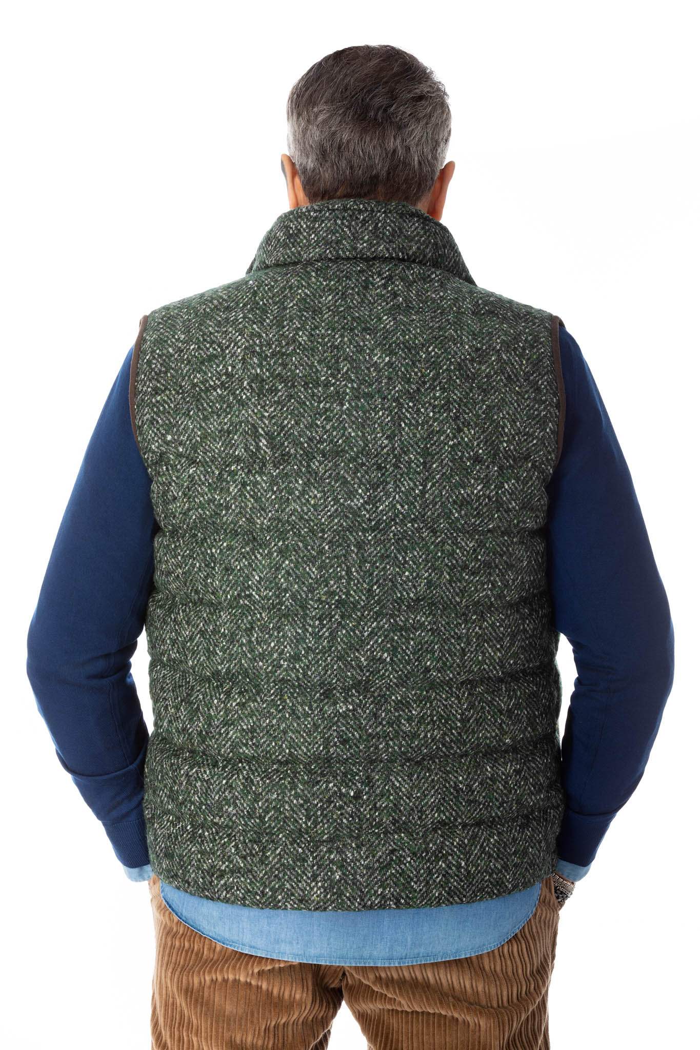 Vest made of virgin wool and goose down