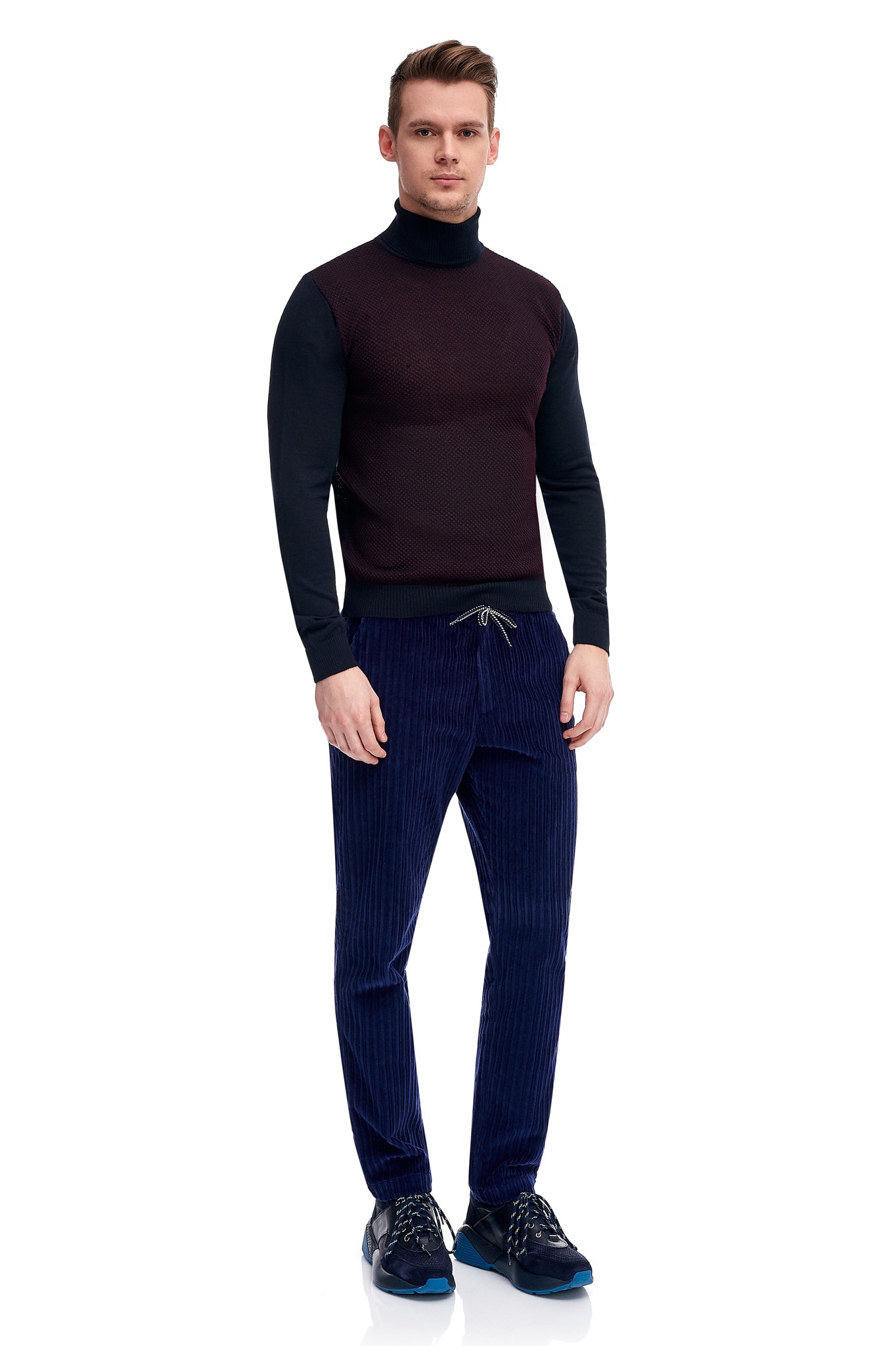 Navy Sweater With Wool