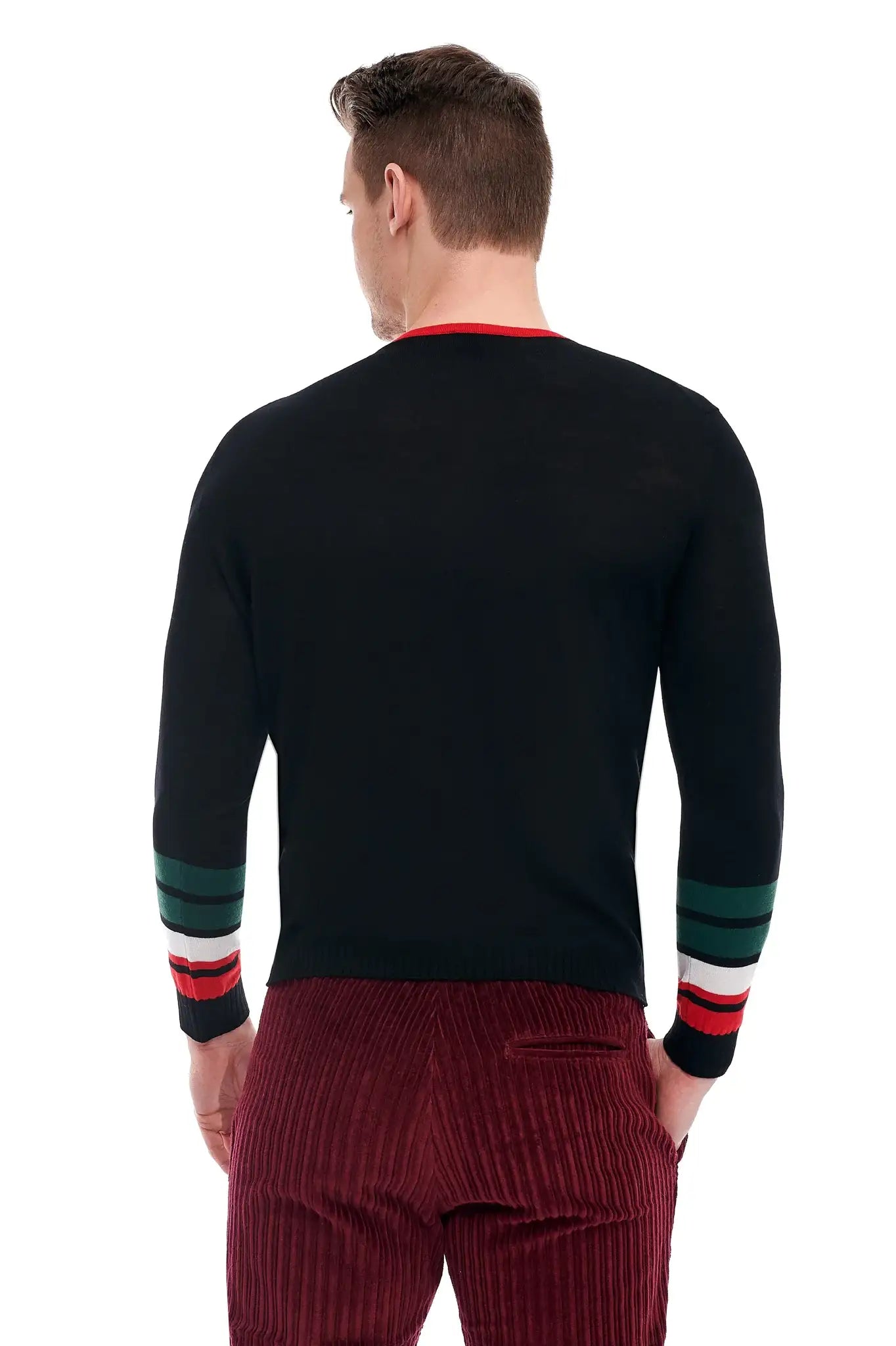 Pulover Fin Negru Din Lana Si Casmir