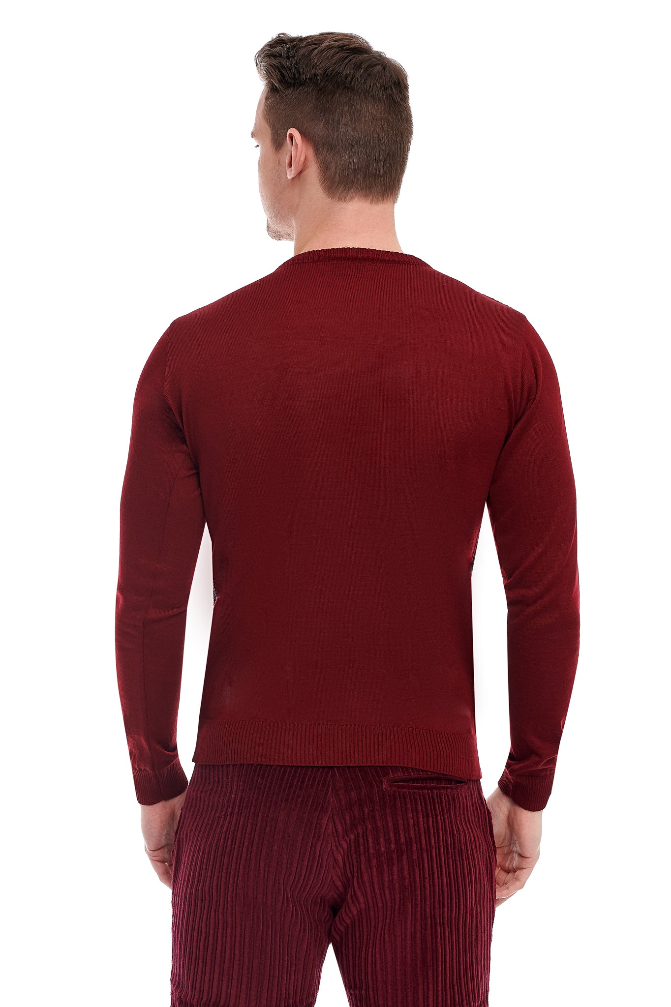 Pullover Bordeaux Din Lana