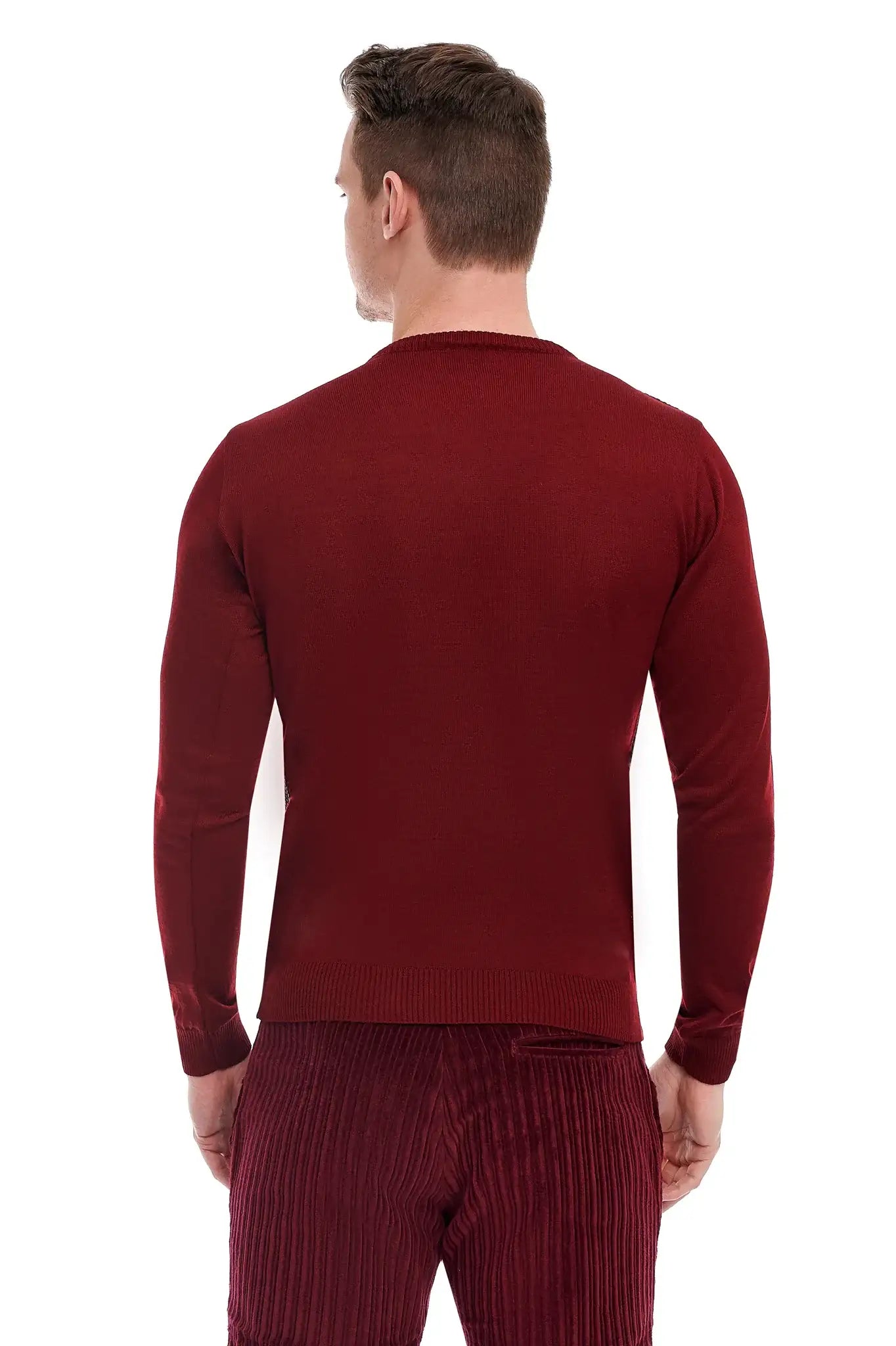 Pulover Bordeaux Din Lana