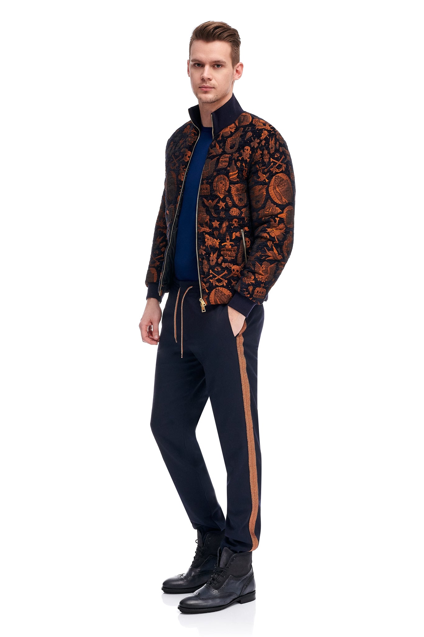 Navy Din Wool Pants