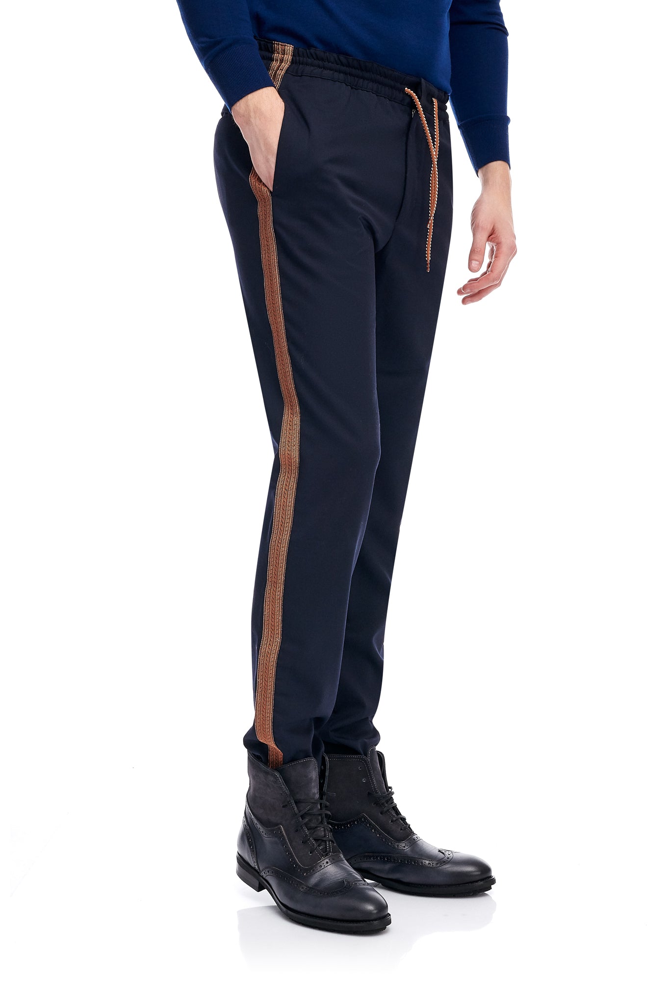 Navy Din Wool Pants