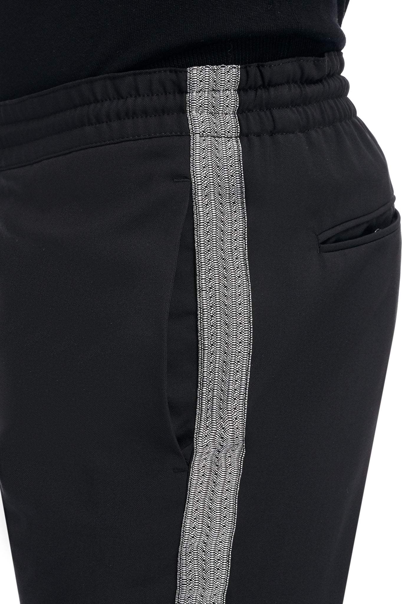 Black virgin wool trousers