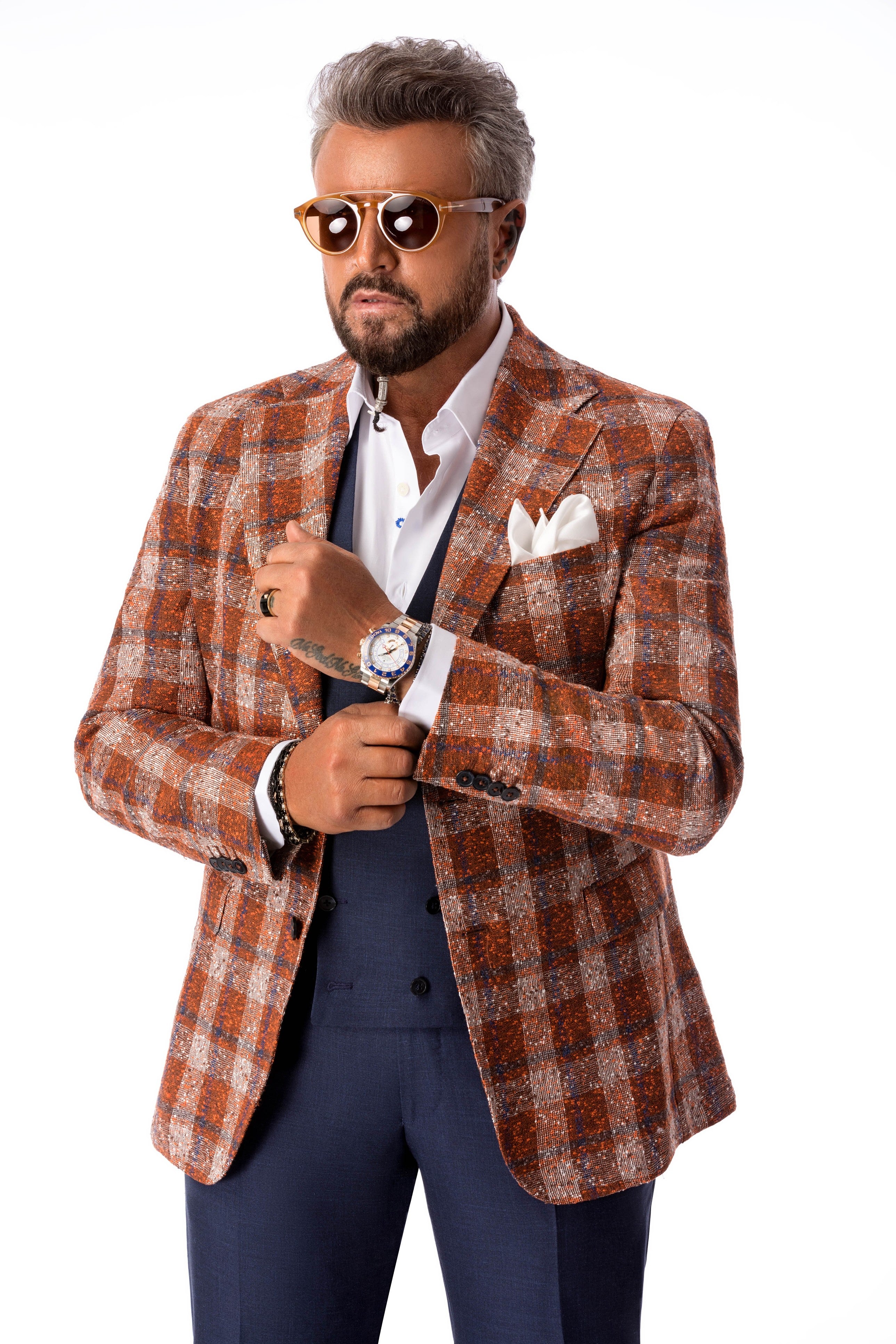 Casual checked jacket, tailored fit