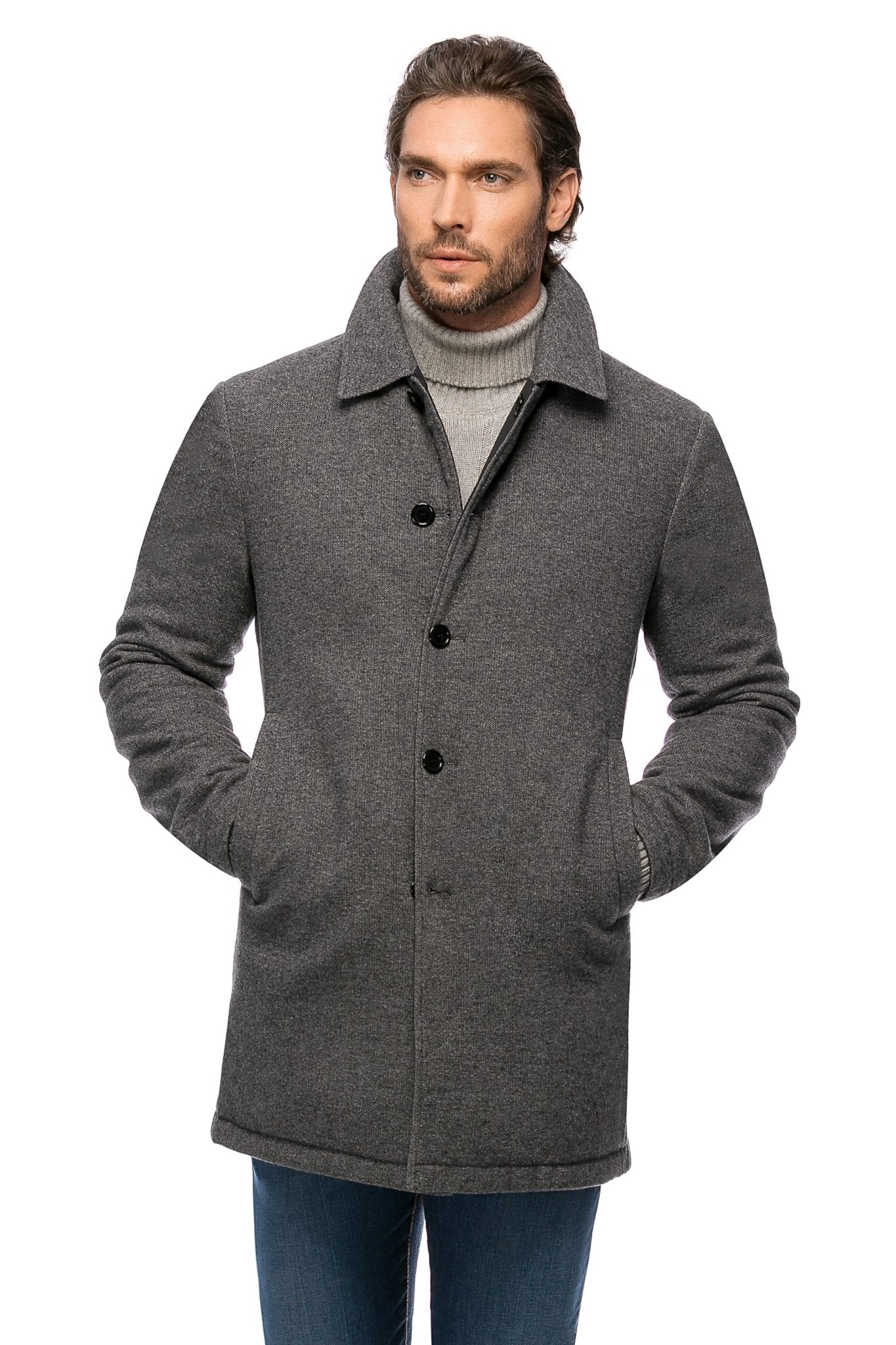 Palton Cu Fata Dubla Gri - Viggo