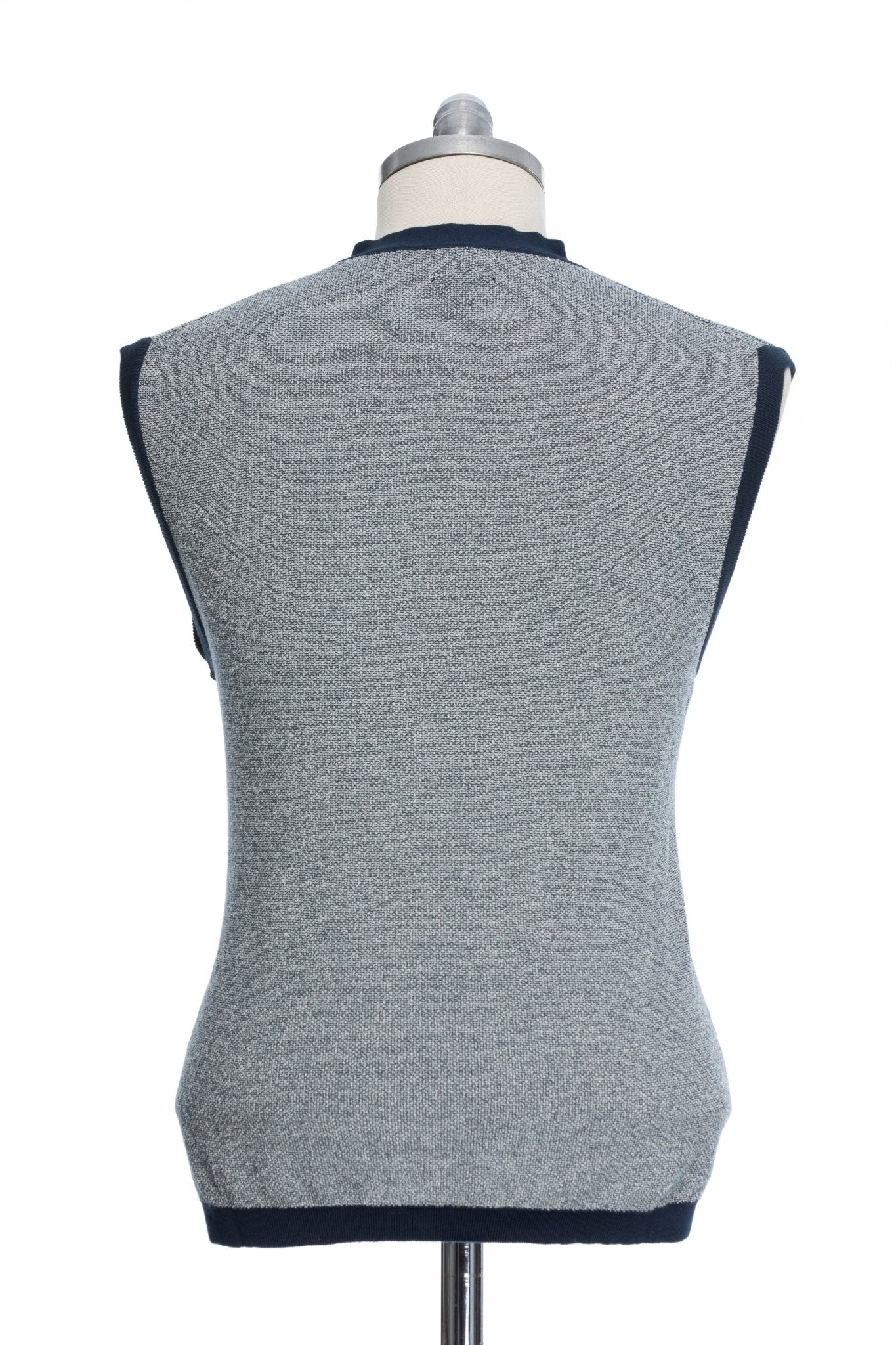 Vesta Casual Bleumarin Pepit Texturata Cu Nasturi - Viggo