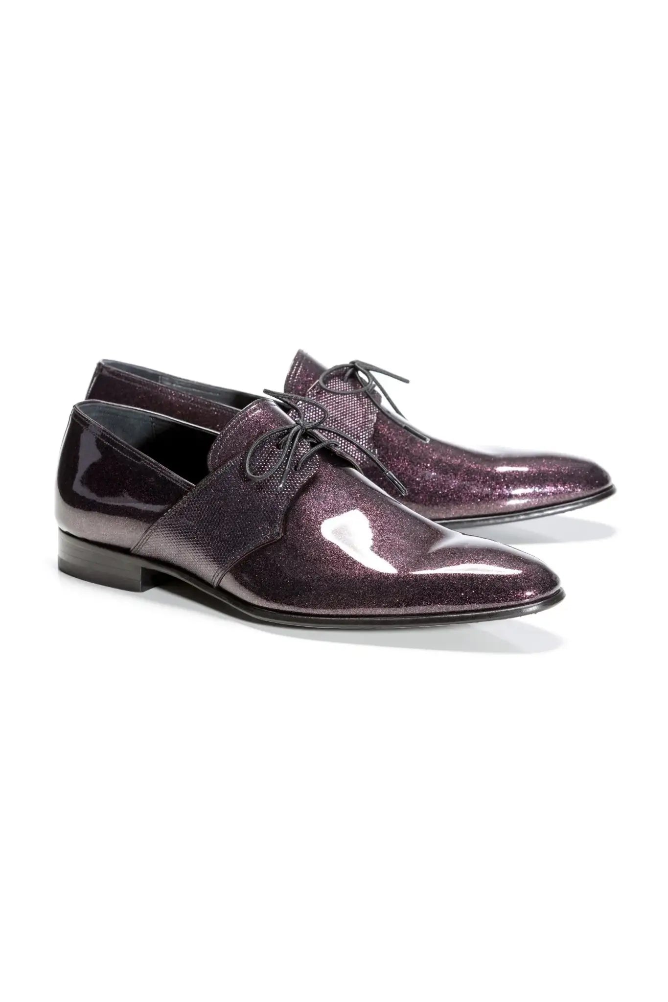 Pantofi Bordo Smoking Glitter