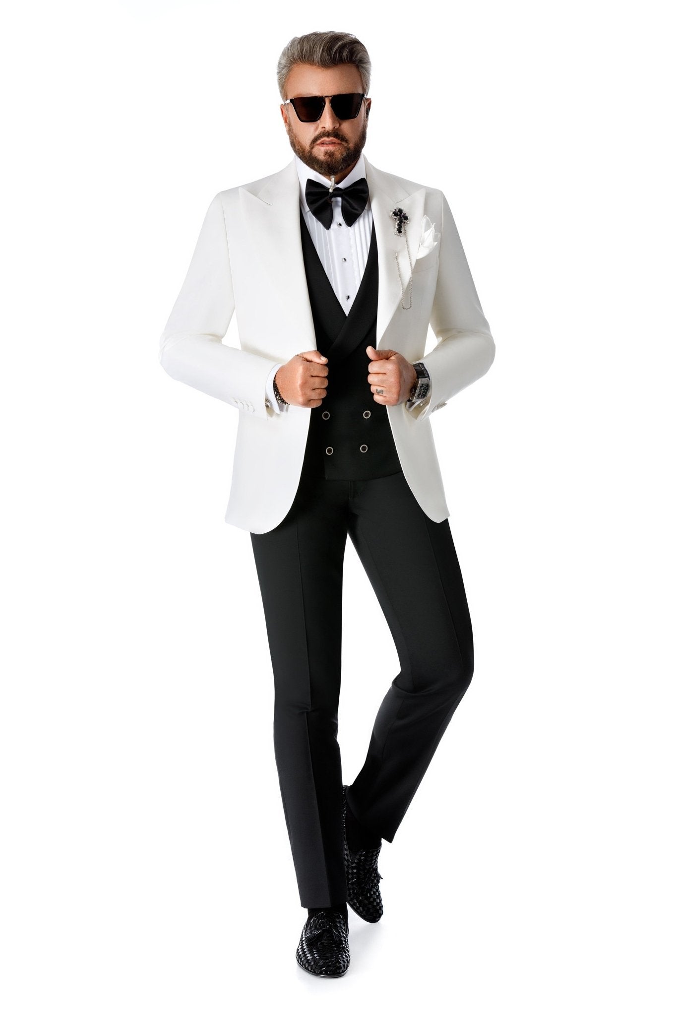 Sacou smoking alb - Viggo