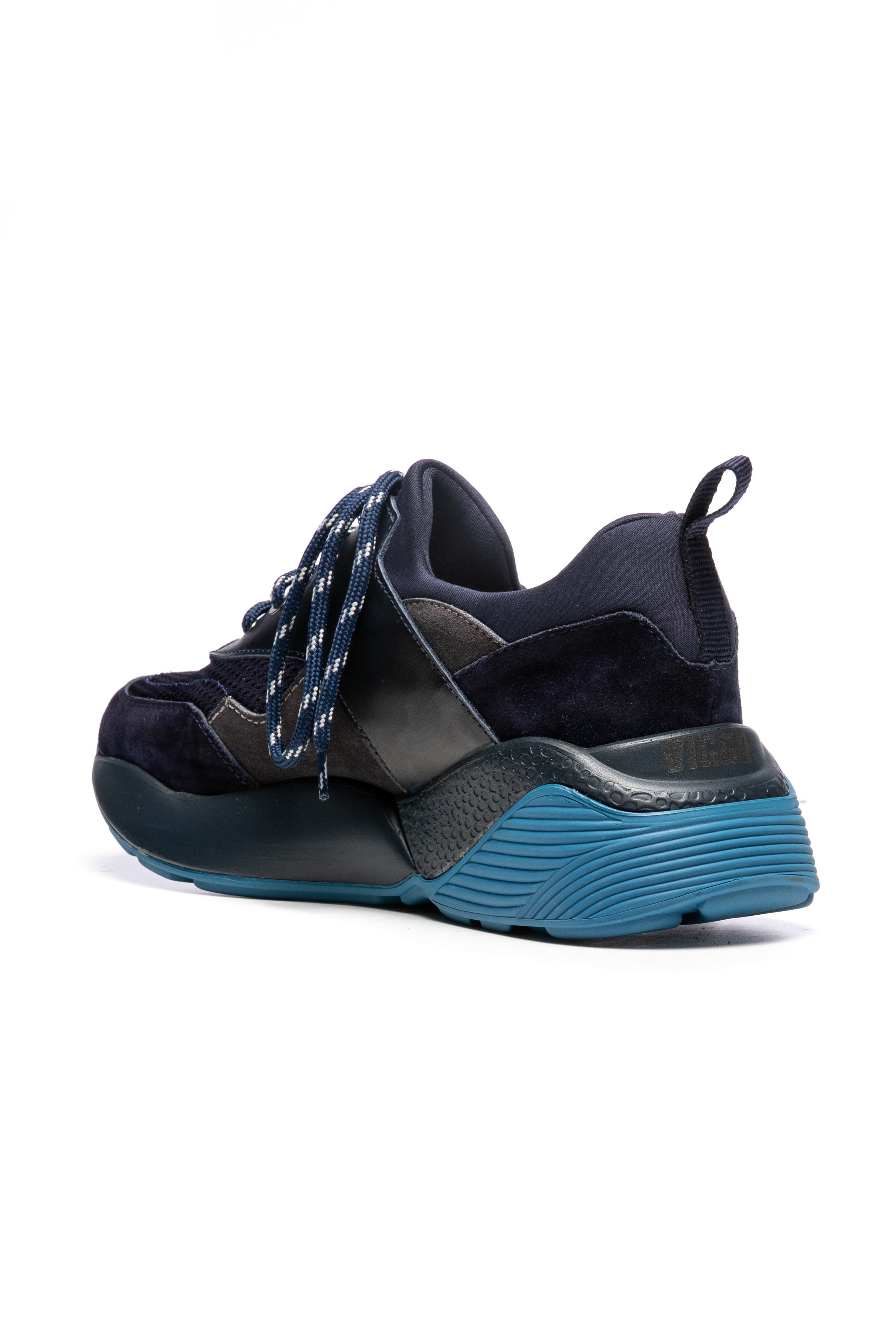 Pantofi sport navy din piele intoarsa