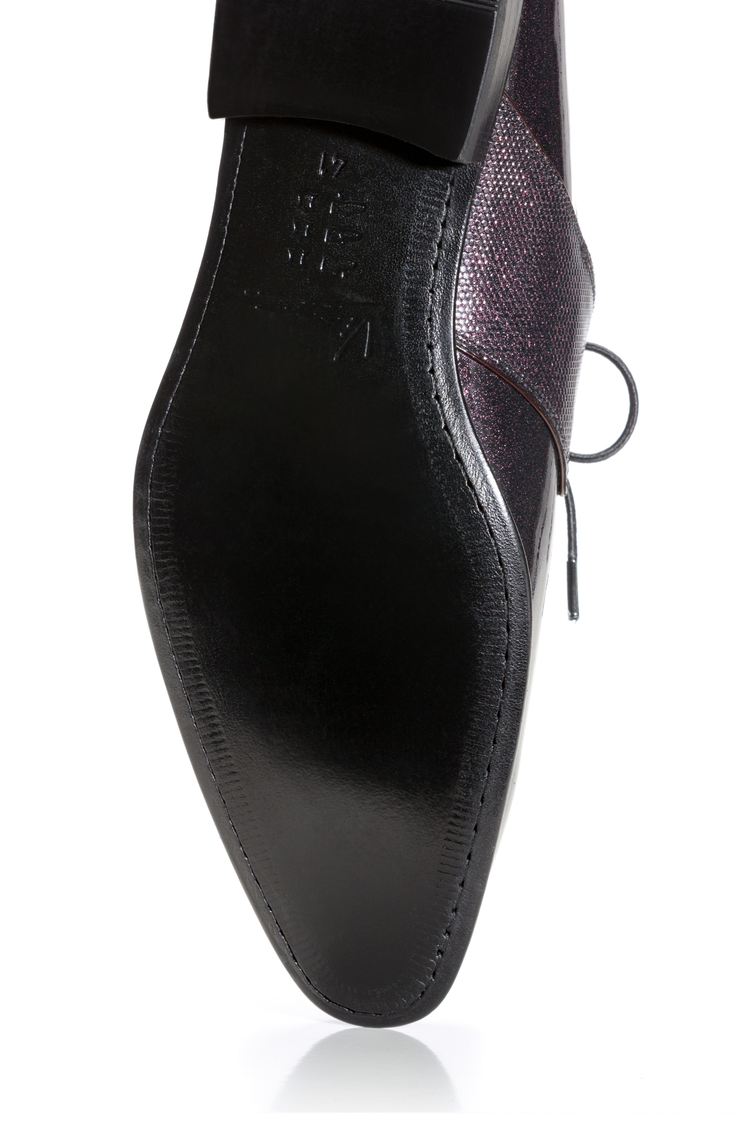 Pantofi Bordo Smoking Glitter