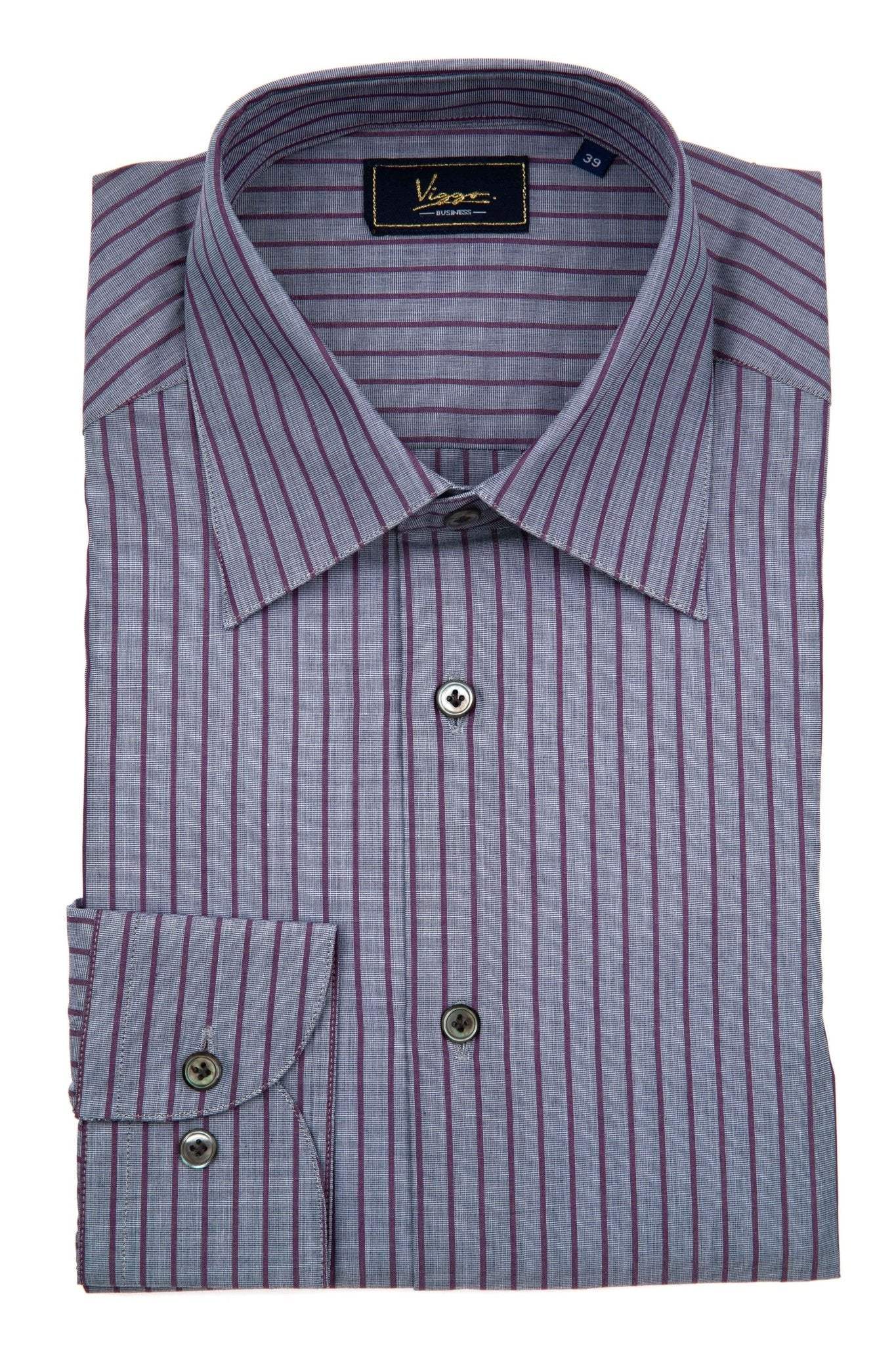 Camasa Business Gri Cu Dungi Mov