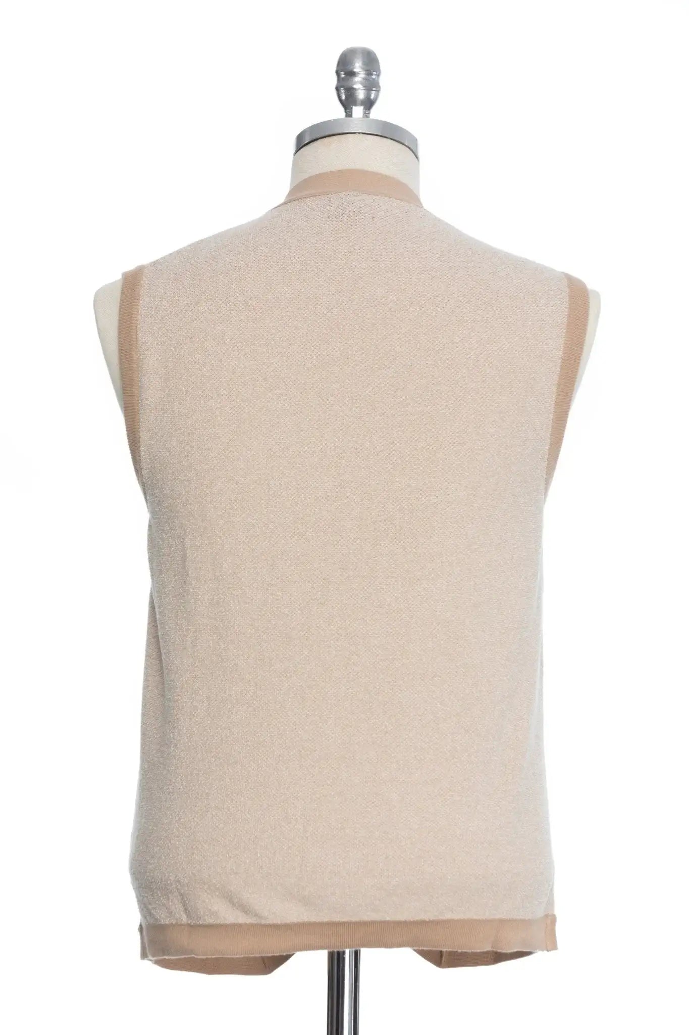 Vesta Casual Bej Pepit Texturata Cu Nasturi