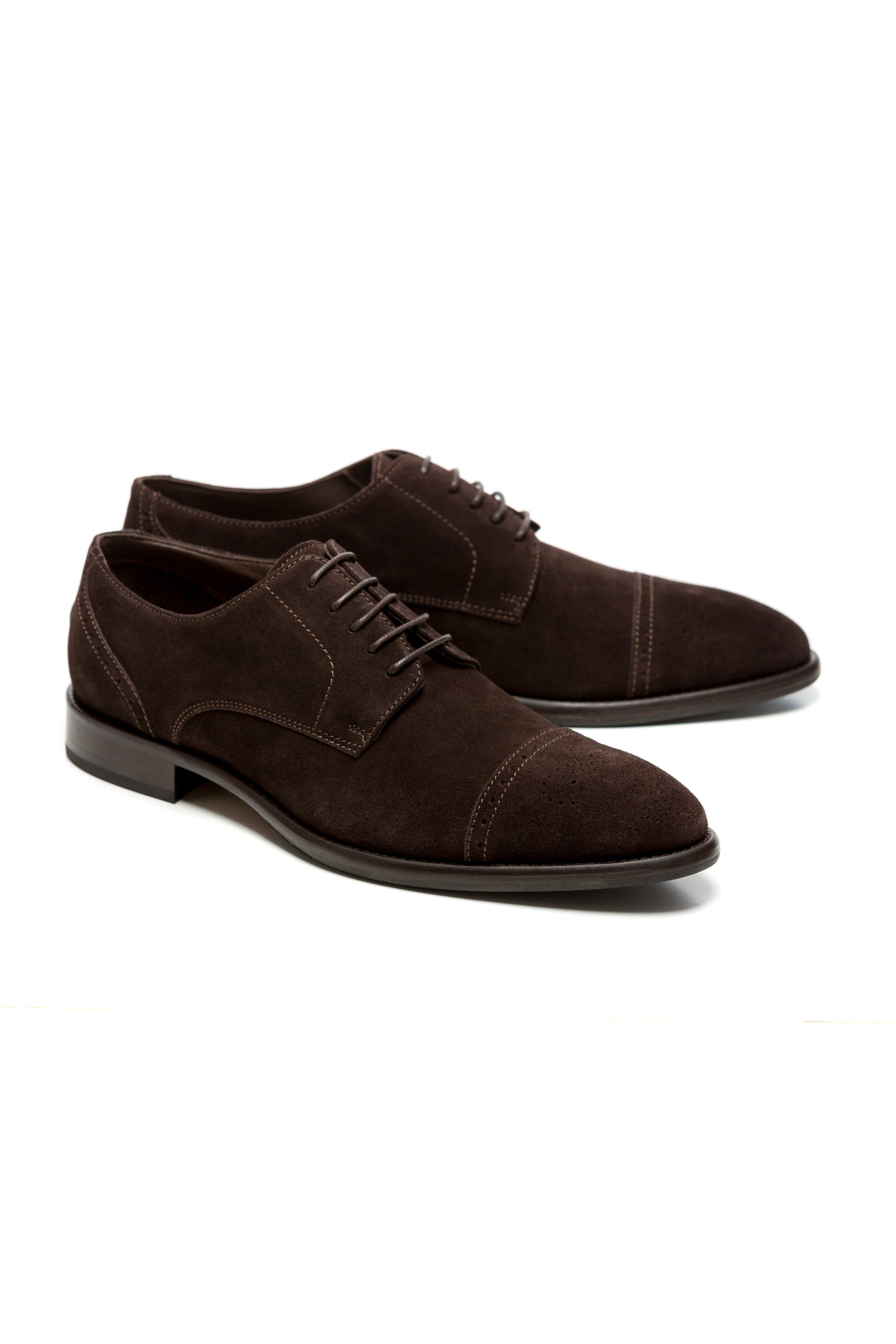 Pantofi Maro Piele Intoarsa Derby