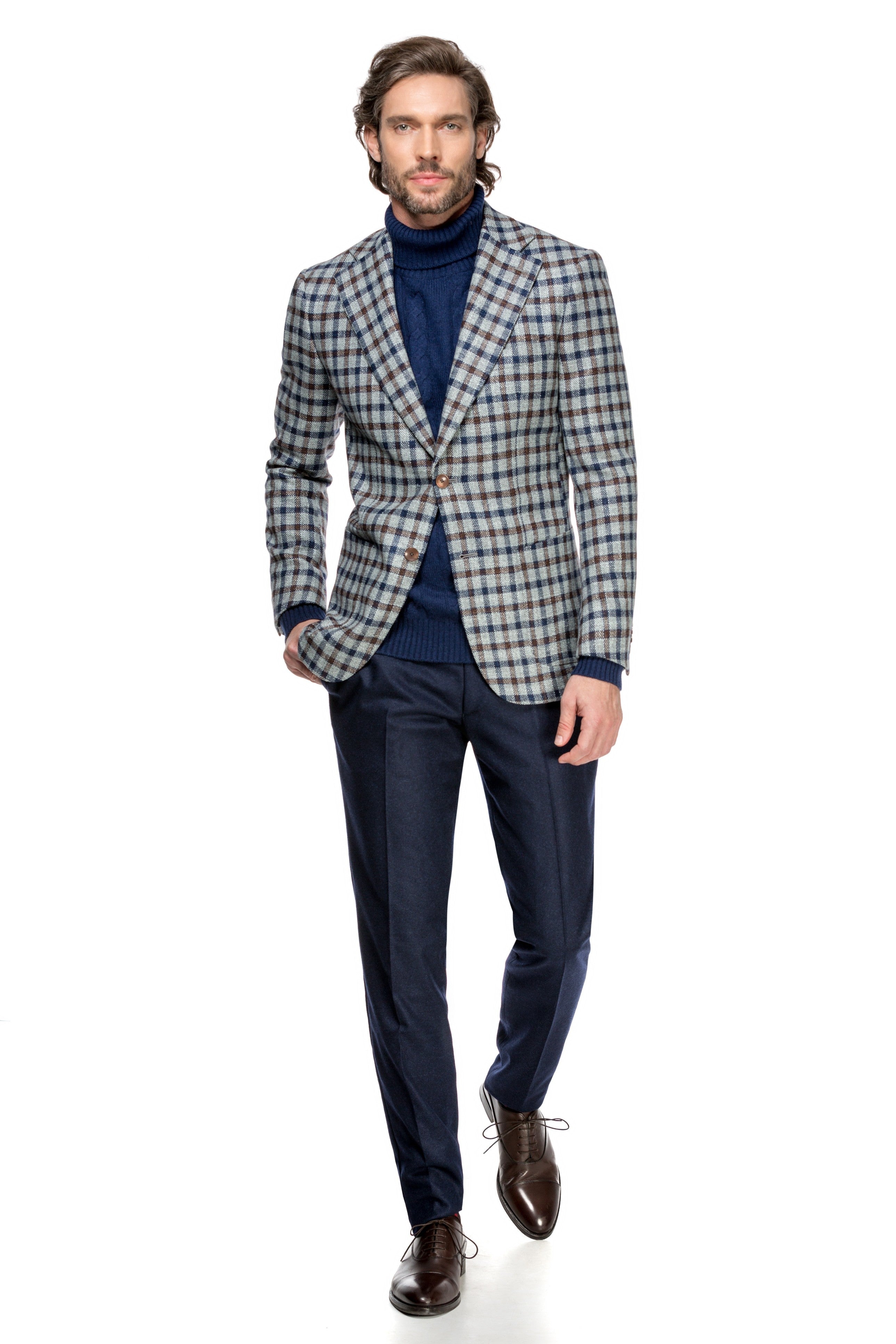 Sacou blue in carouri slim fit