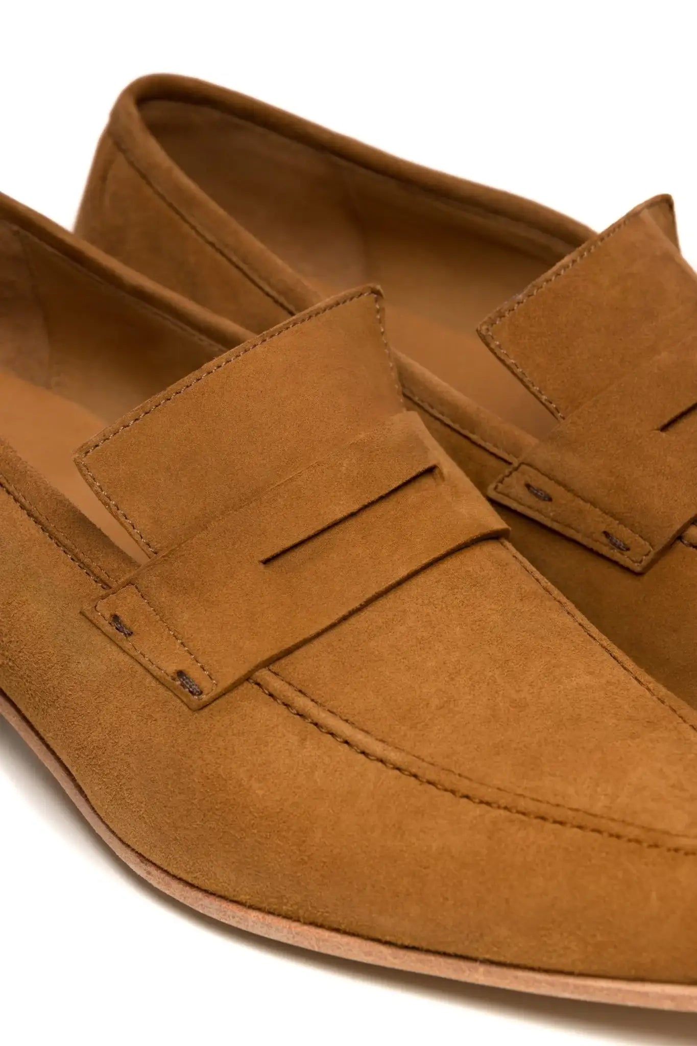 Mocasini penny maro din piele intoarsa