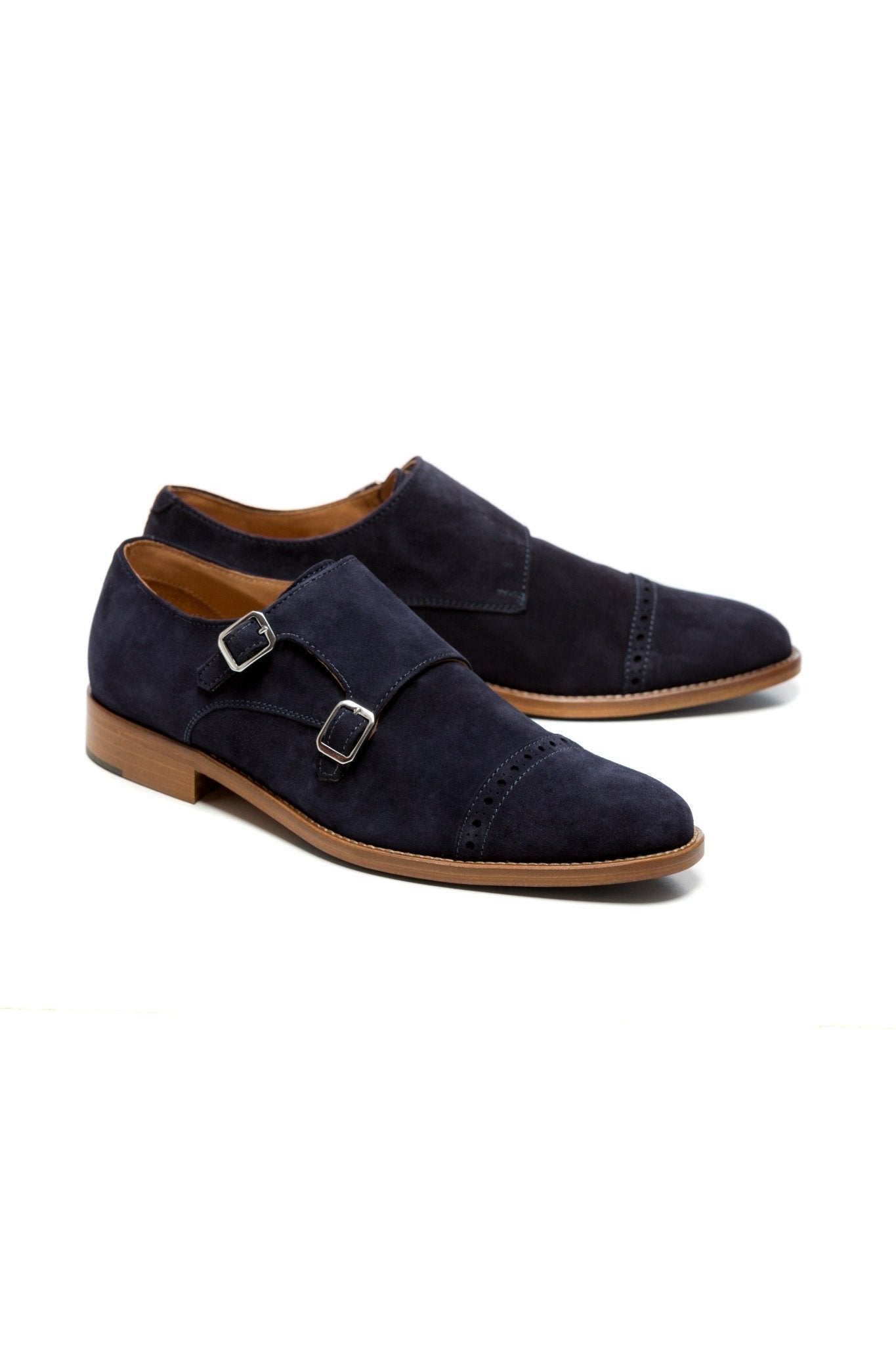 Pantofi din piele intoarsa, catarama dubla - Viggo