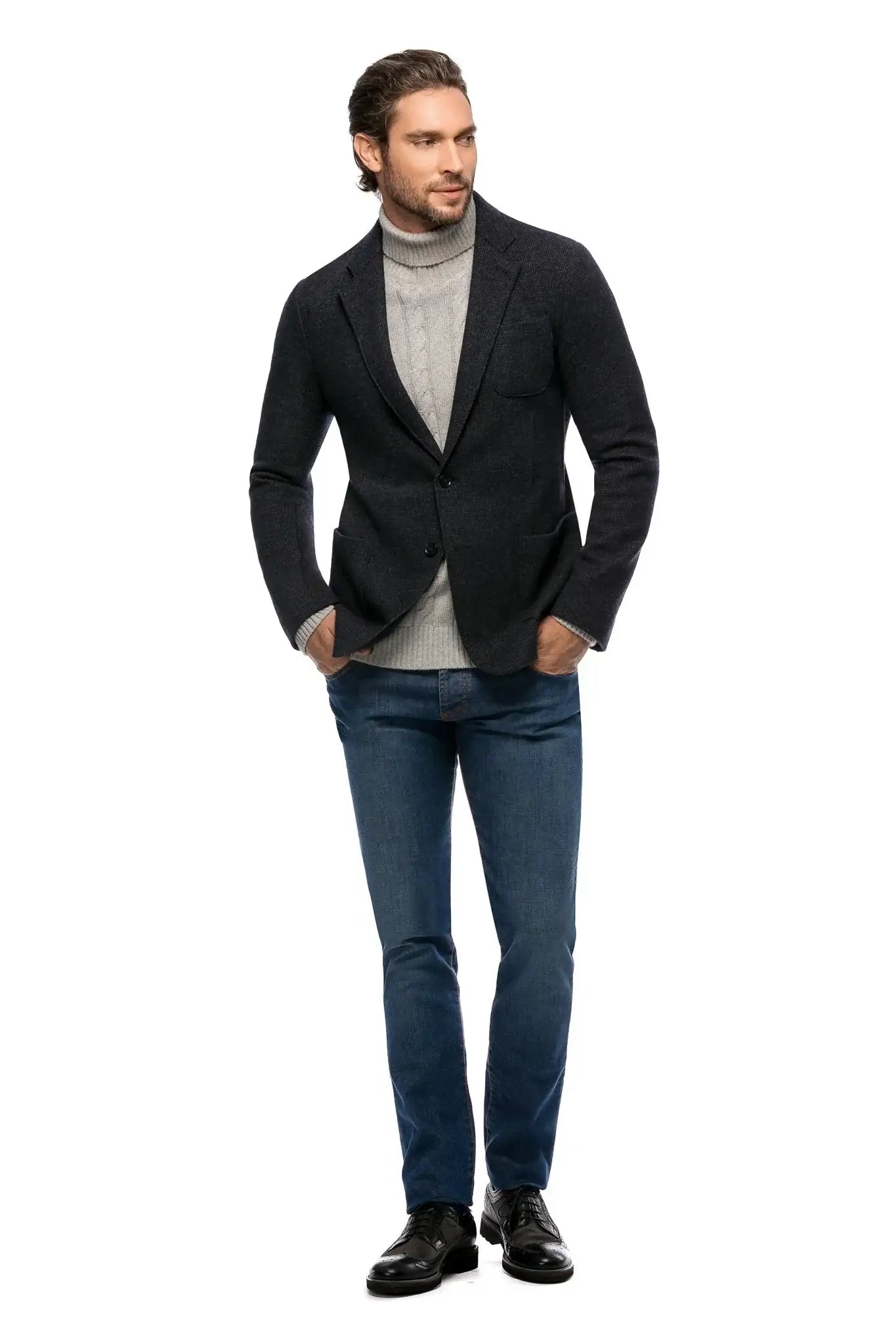 Sacou bleumarin slim fit