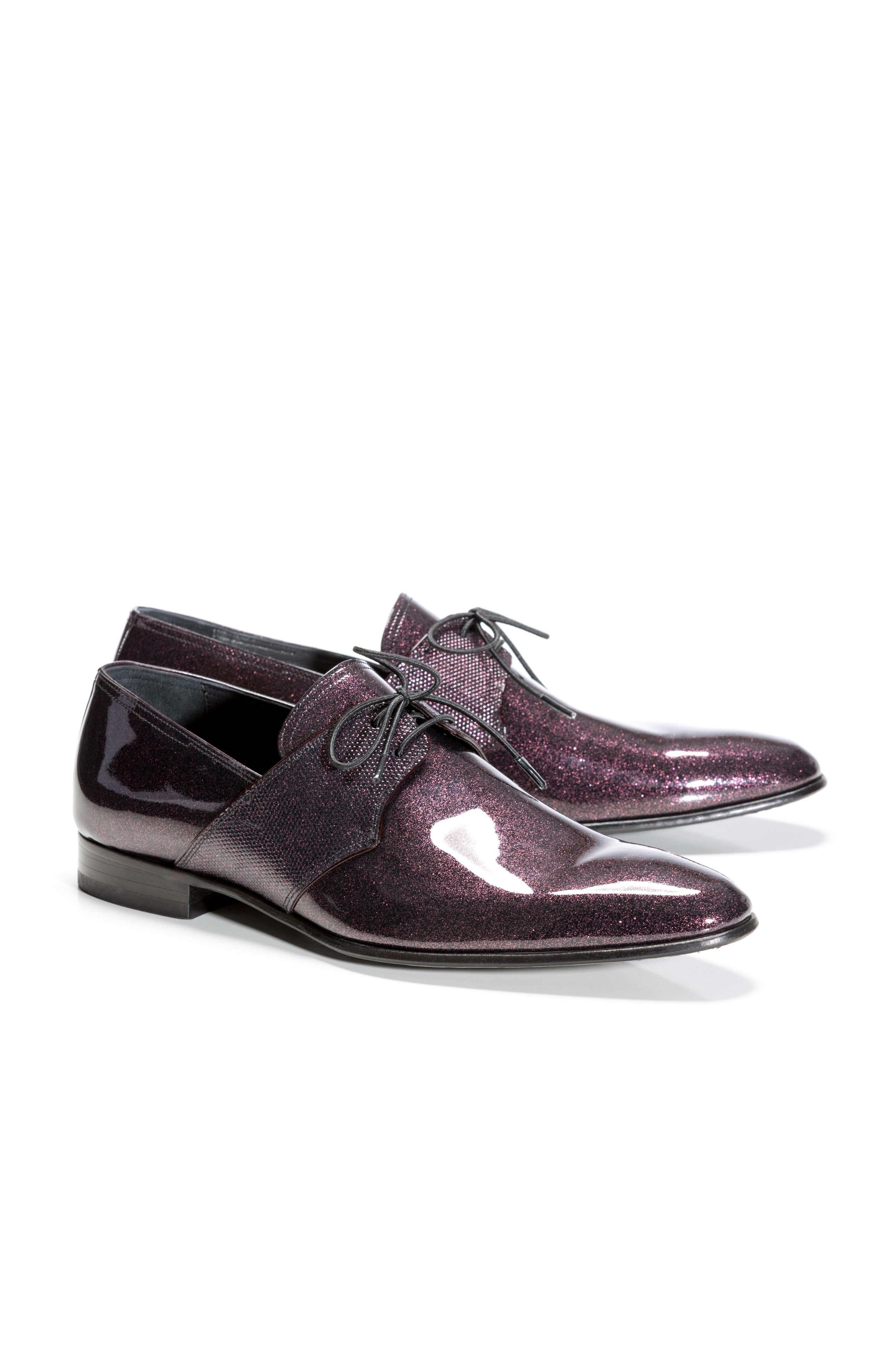 Pantofi Bordo Smoking Glitter