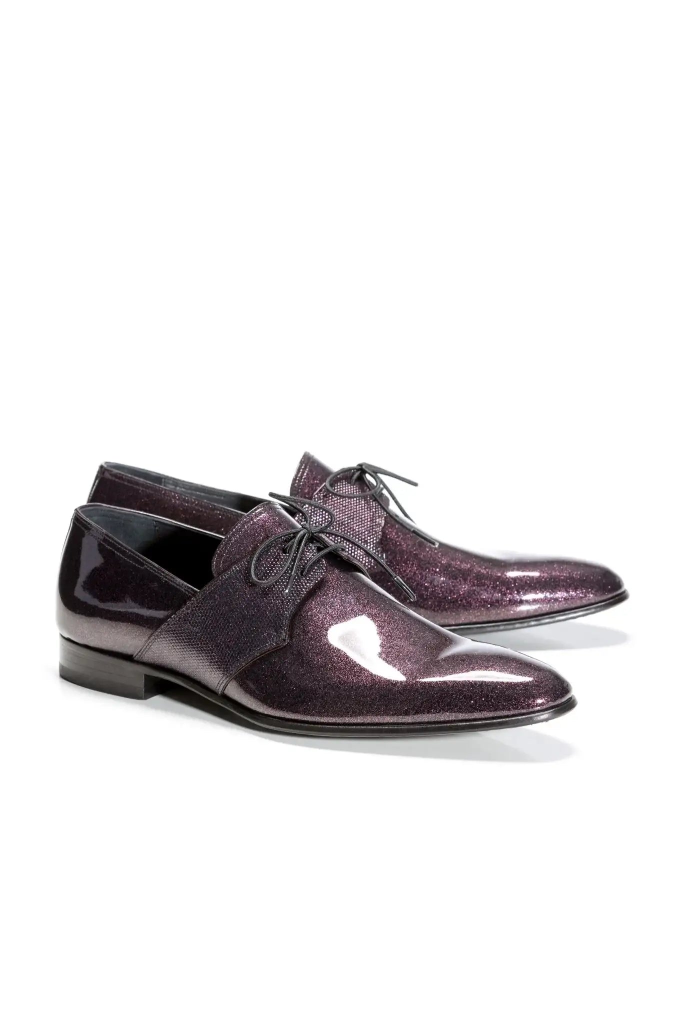 Pantofi Bordo Smoking Glitter