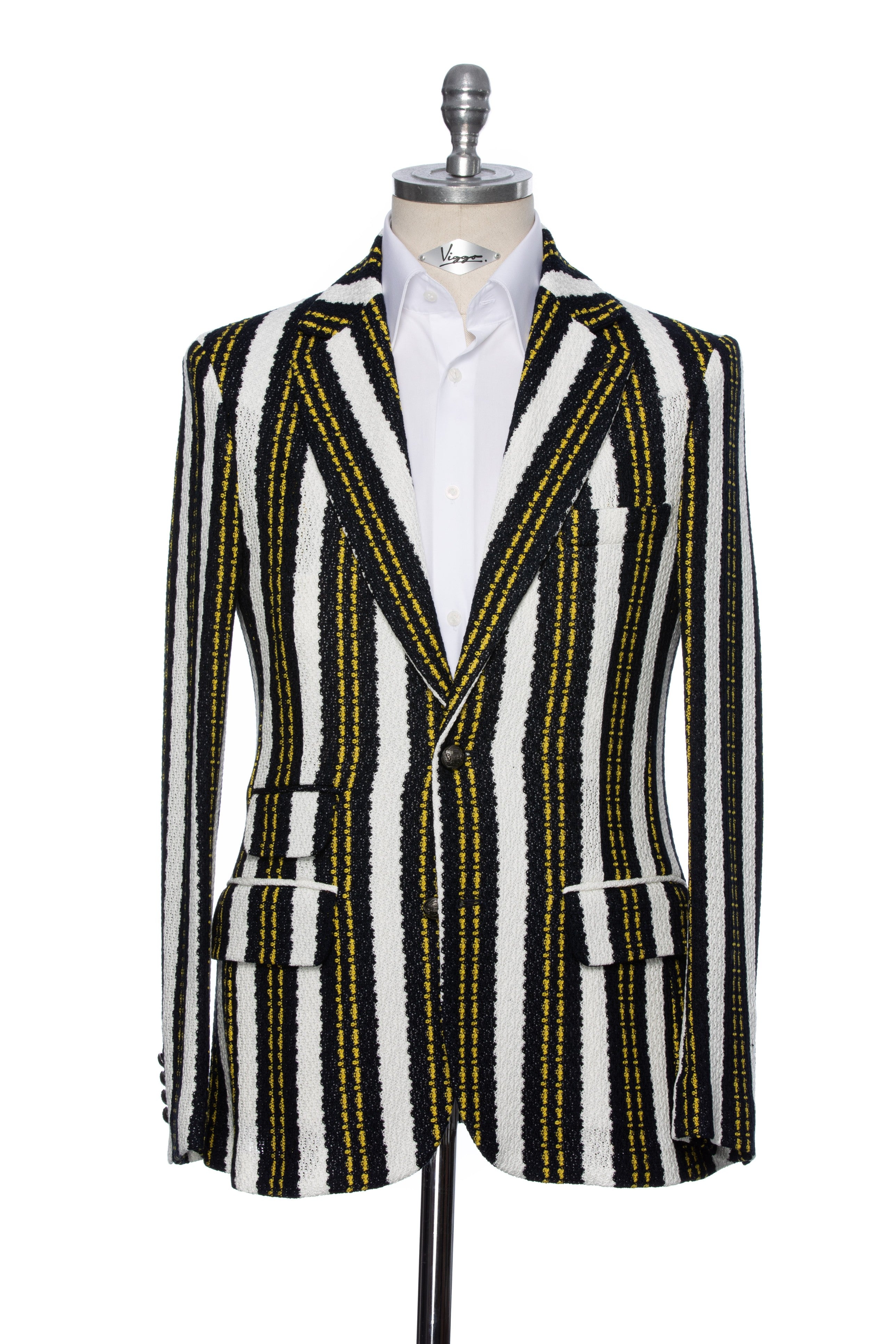 Casual jacket with slim fit stripes