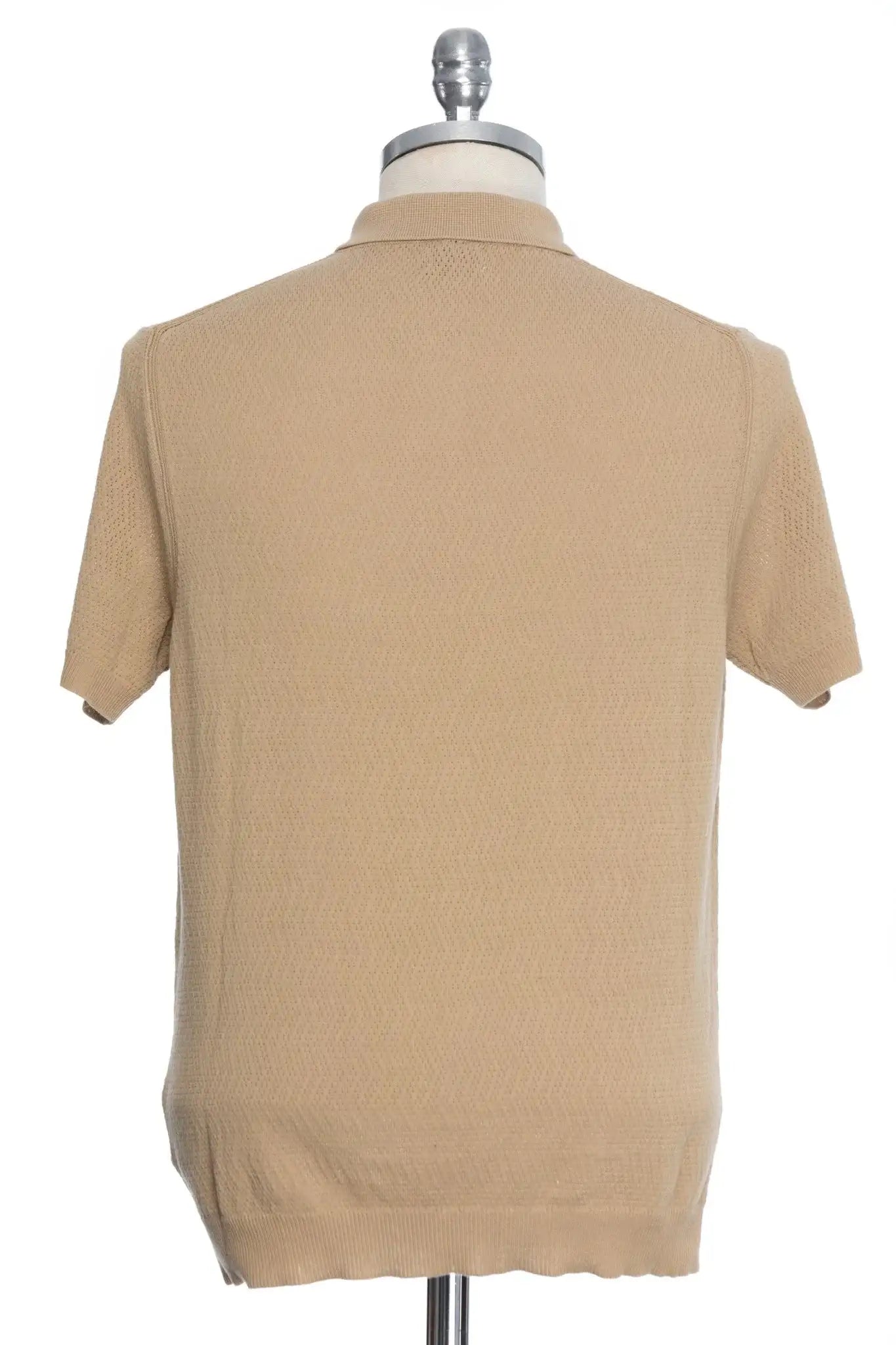 Beige casual t-shirt with polo collar