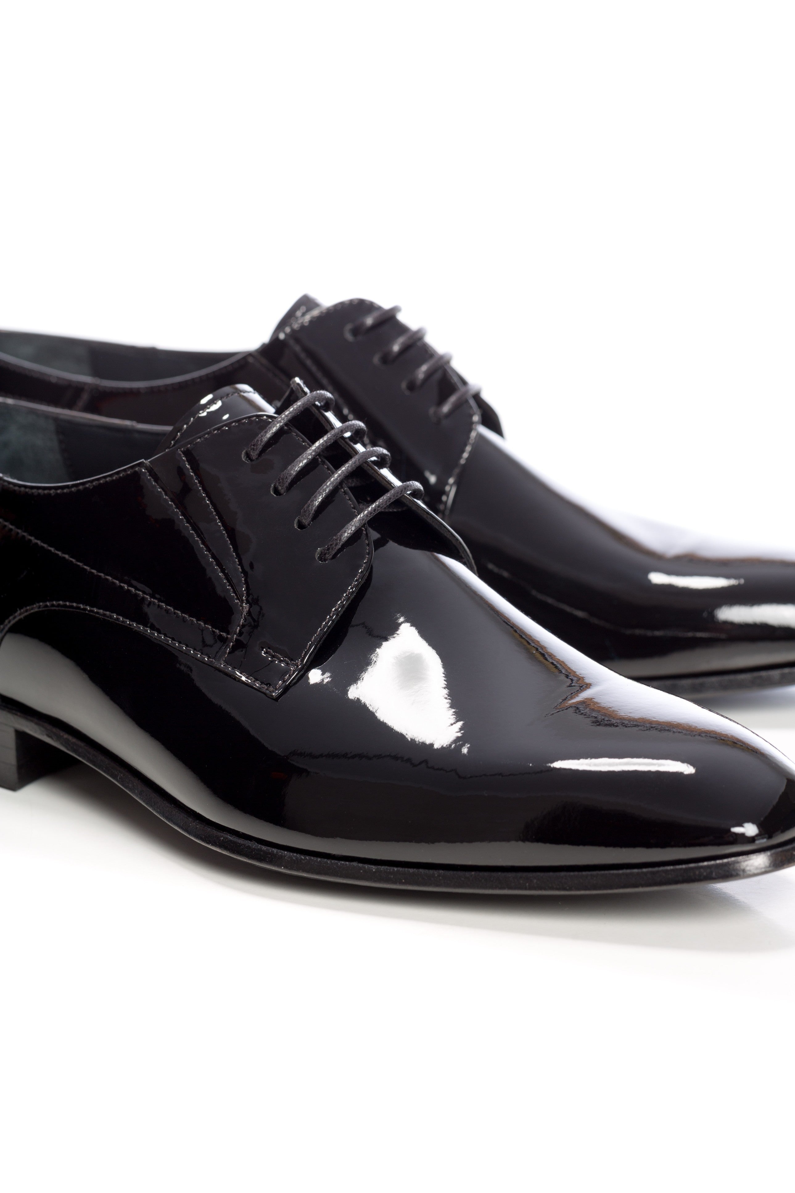 Pantofi Smoking Piele Lacuita Negri