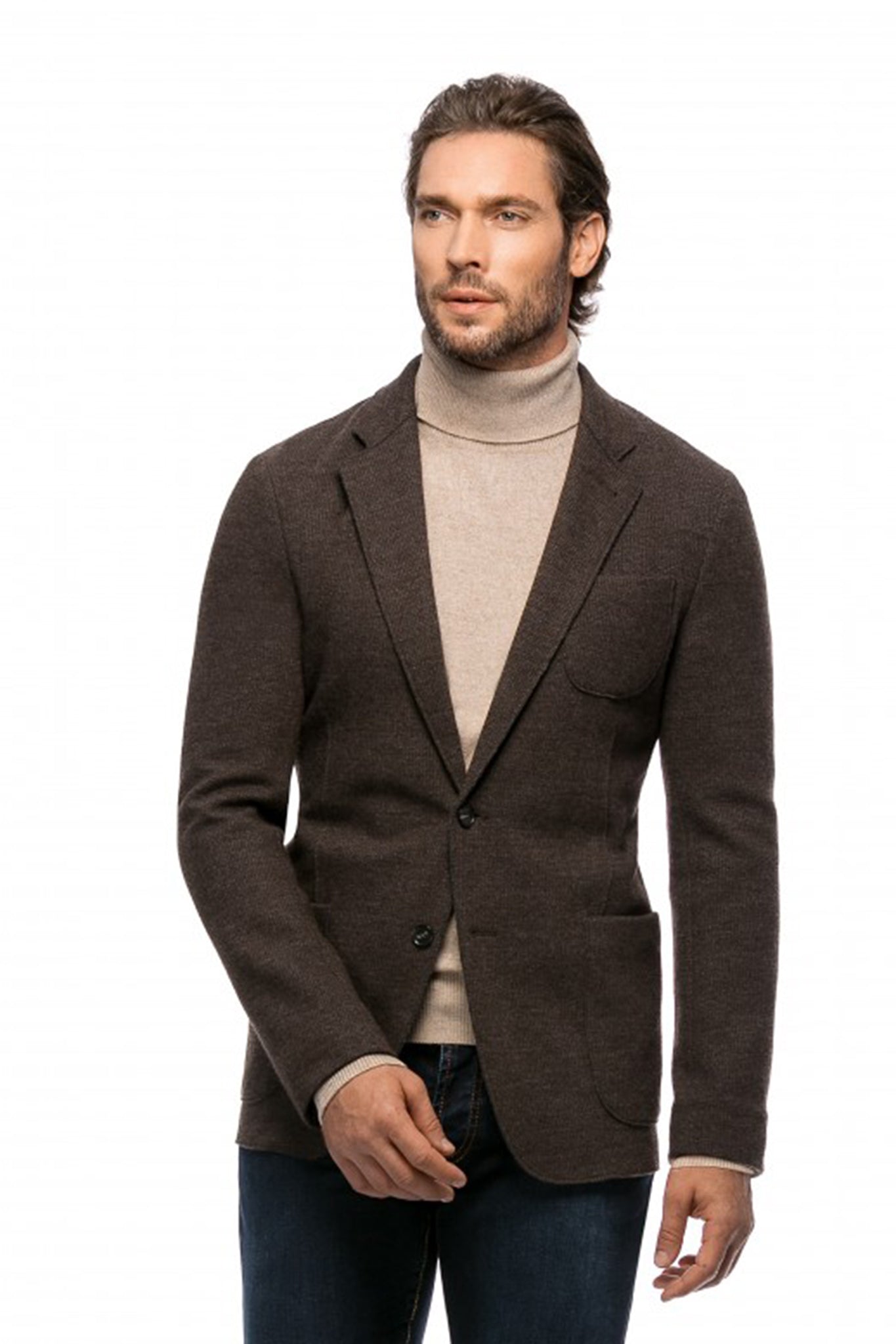 Sacou maro slim fit