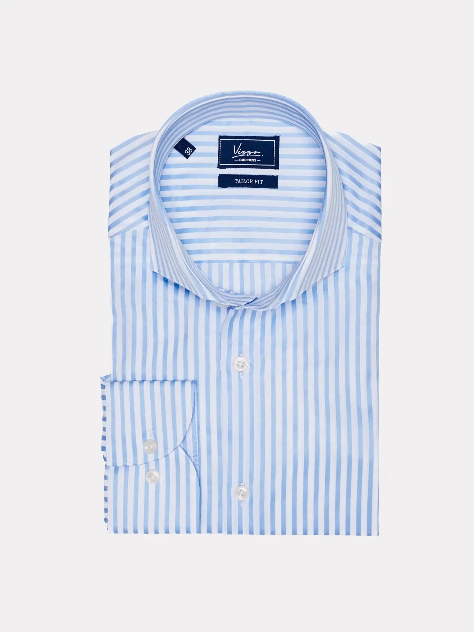 Camasa royal bio alba cu dungi bleu