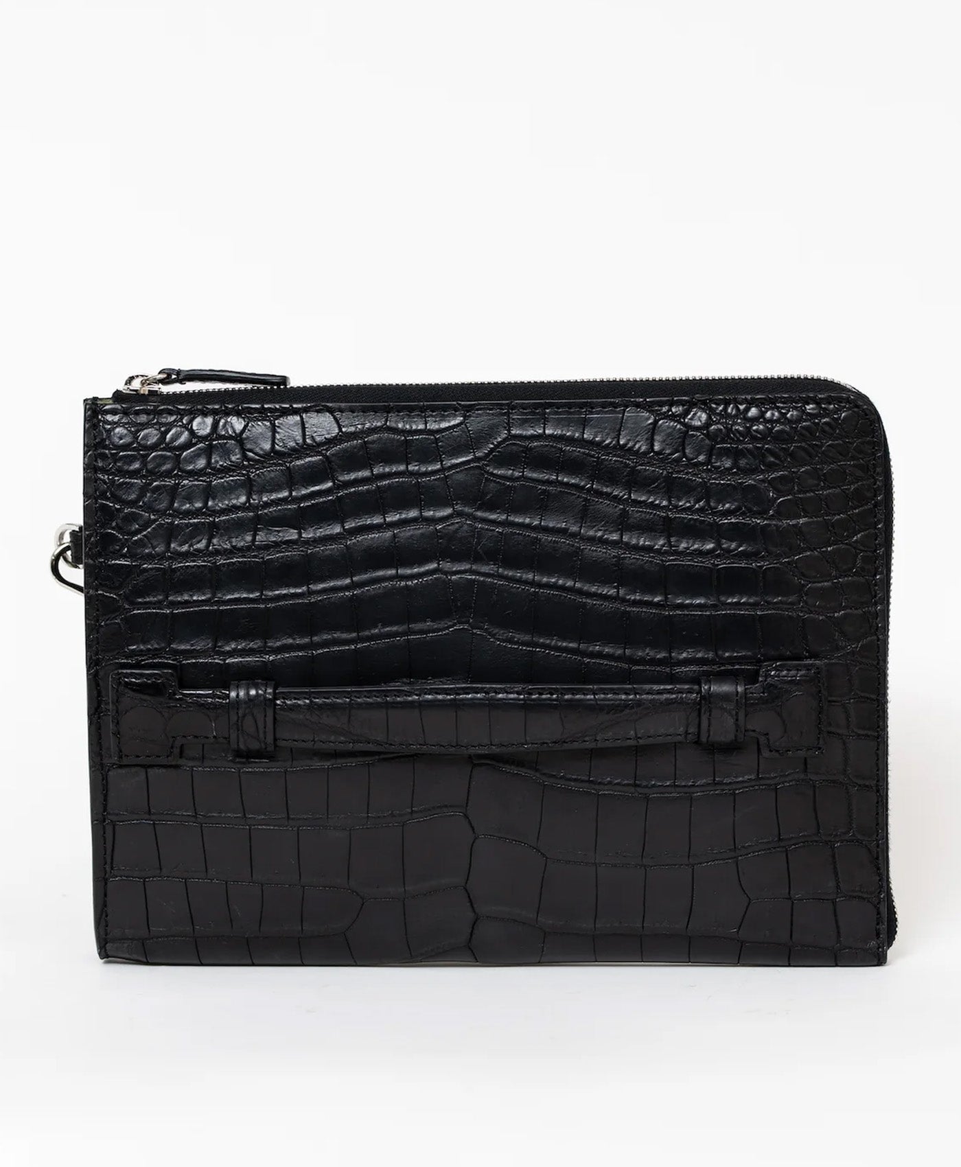 Clutch negru piele aligator