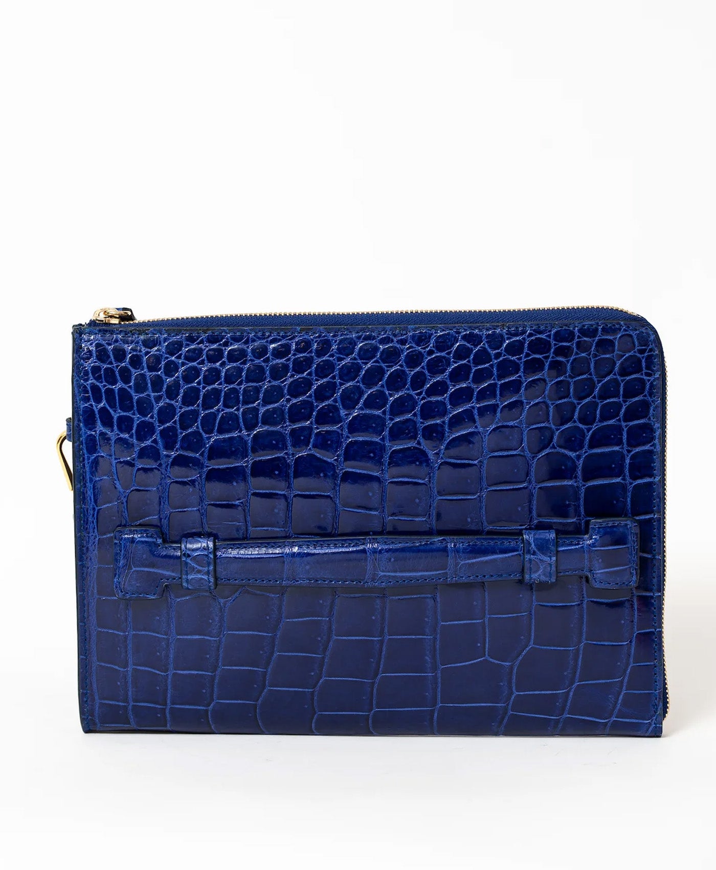 Clutch albastru piele aligator