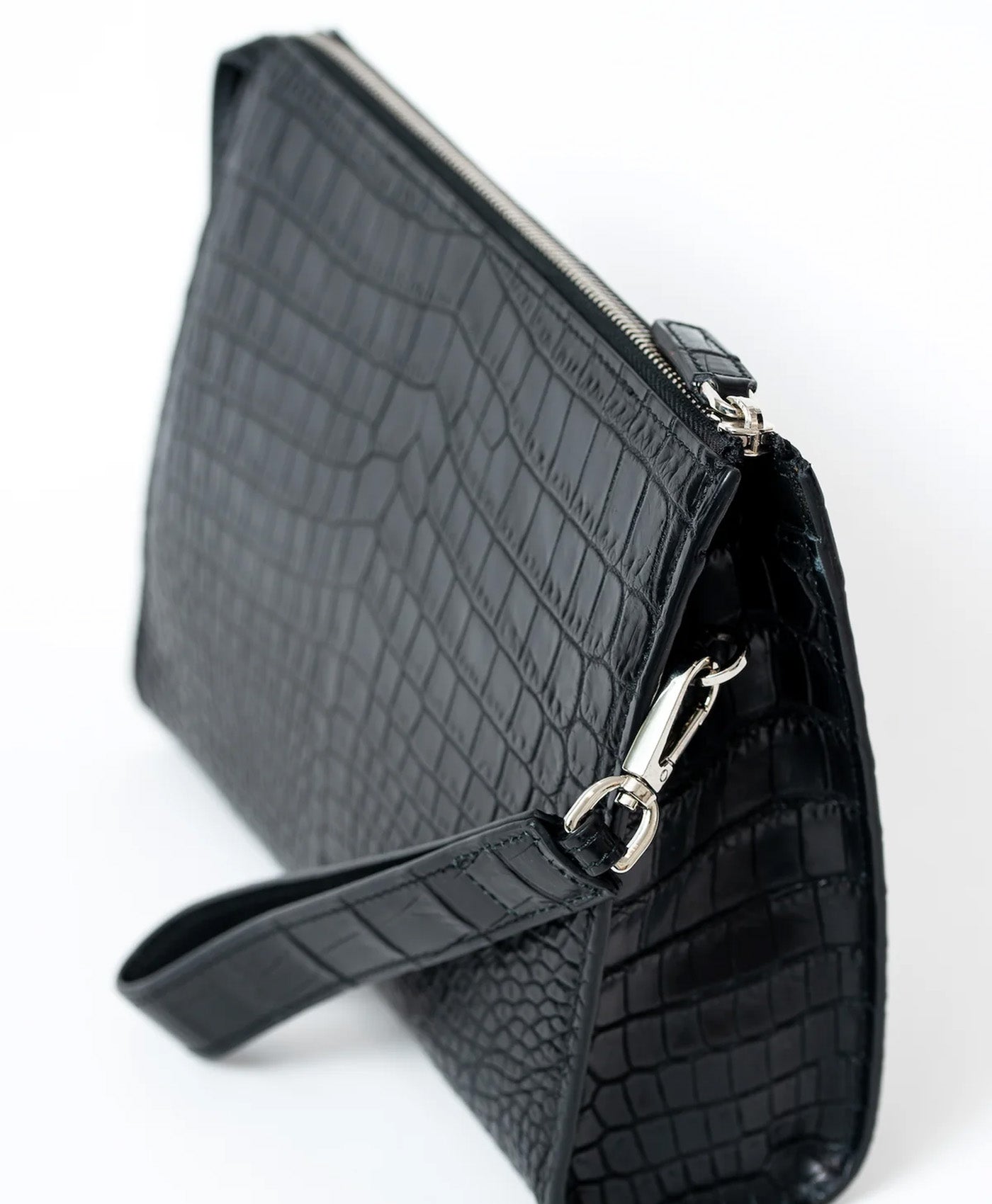 Geanta plic neagra piele crocodil