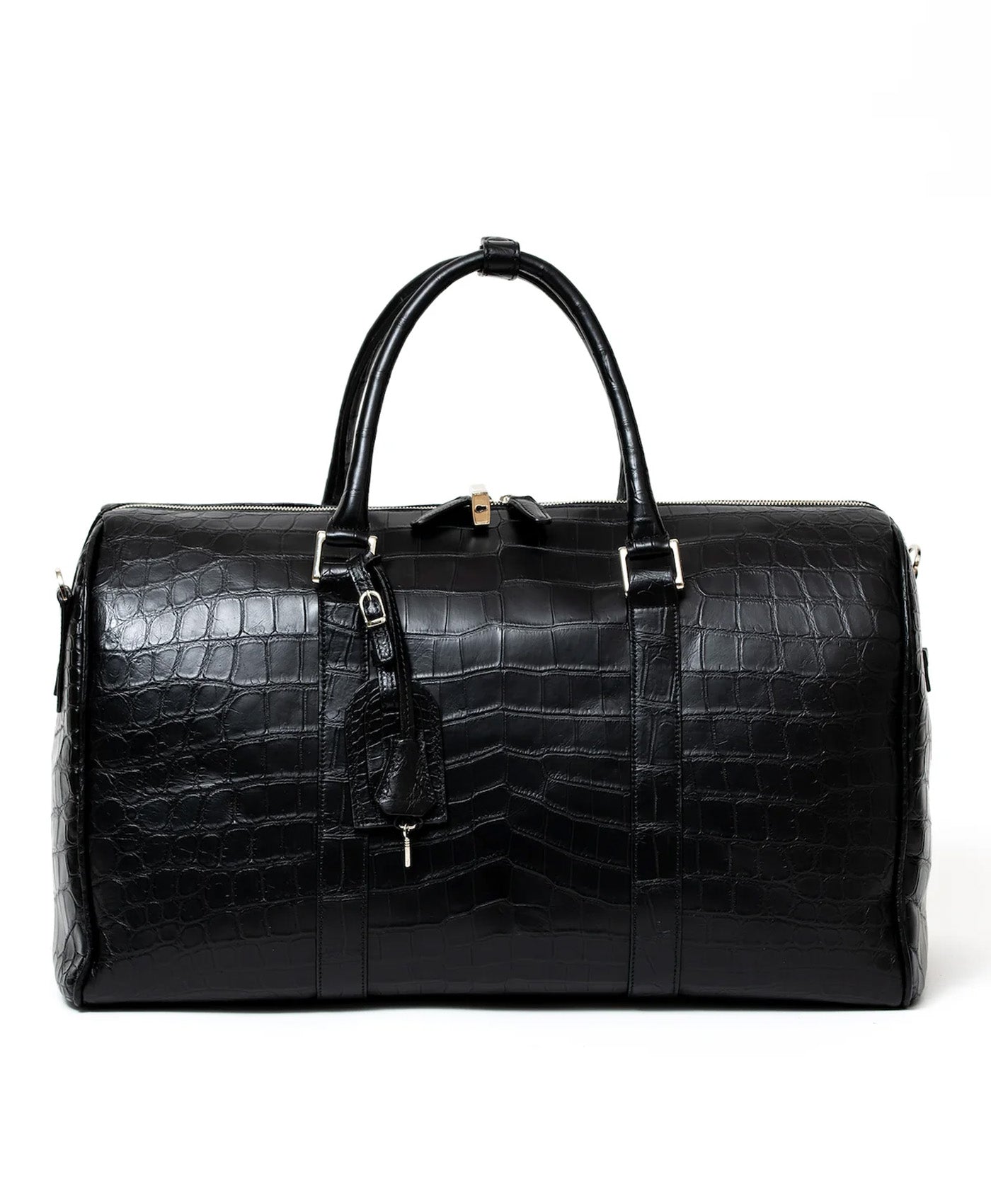 Geanta neagra de voiaj piele crocodil