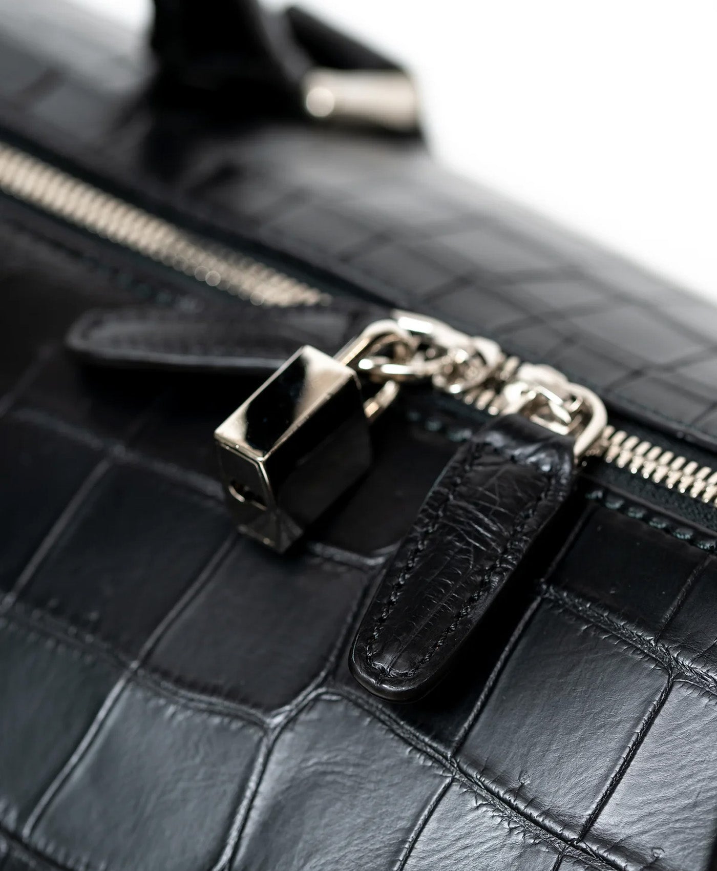 Geanta neagra de voiaj piele crocodil