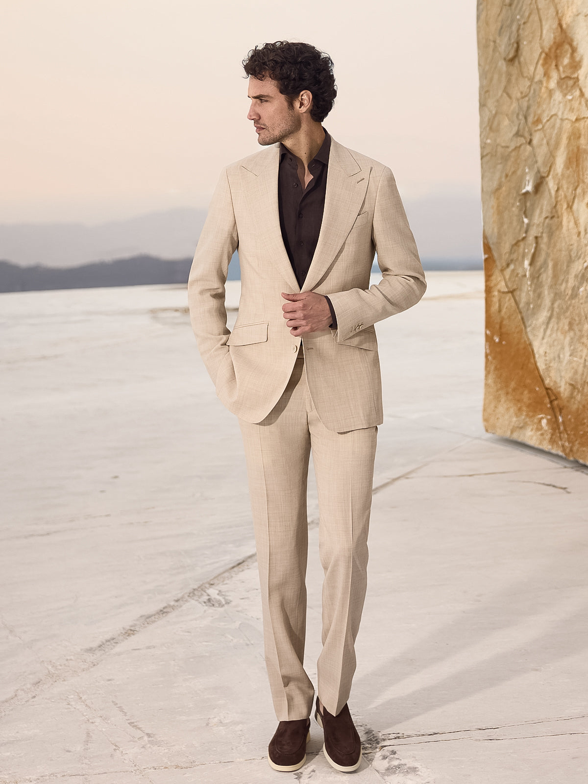 Costum tesatura Loro Piana Summertime, bej