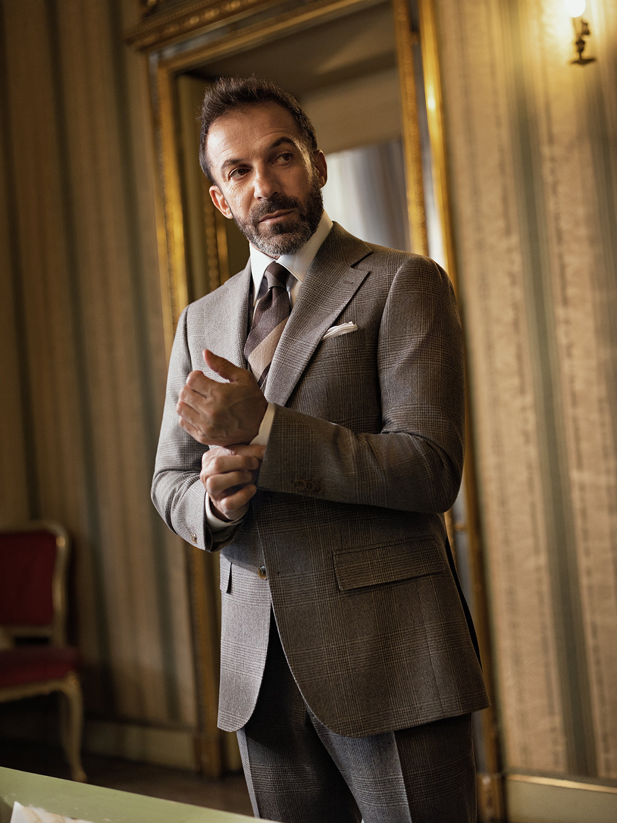 Costum 3 piese maro, Made to Measure, casmir si lana