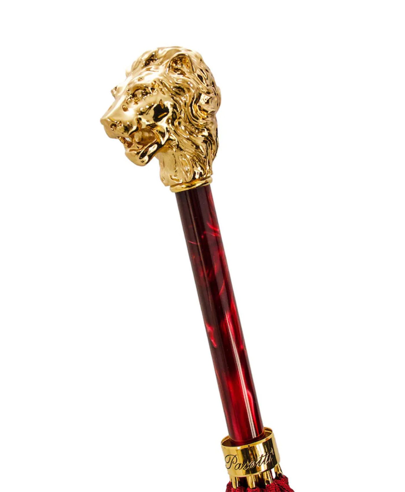 Umbrela rosie cu maner leu, cu husa si inel