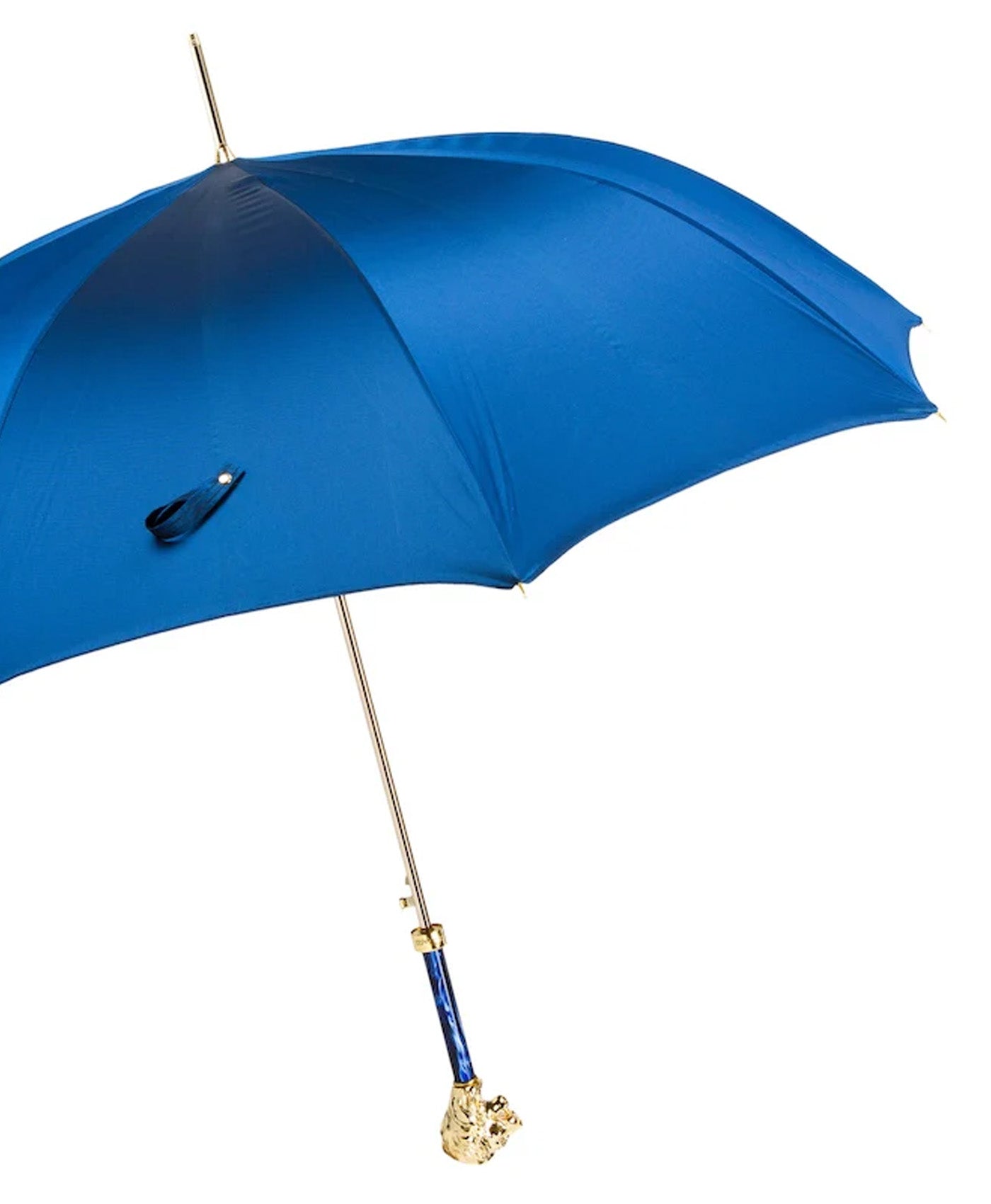 Umbrela albastra cu maner leu, cu husa si inel