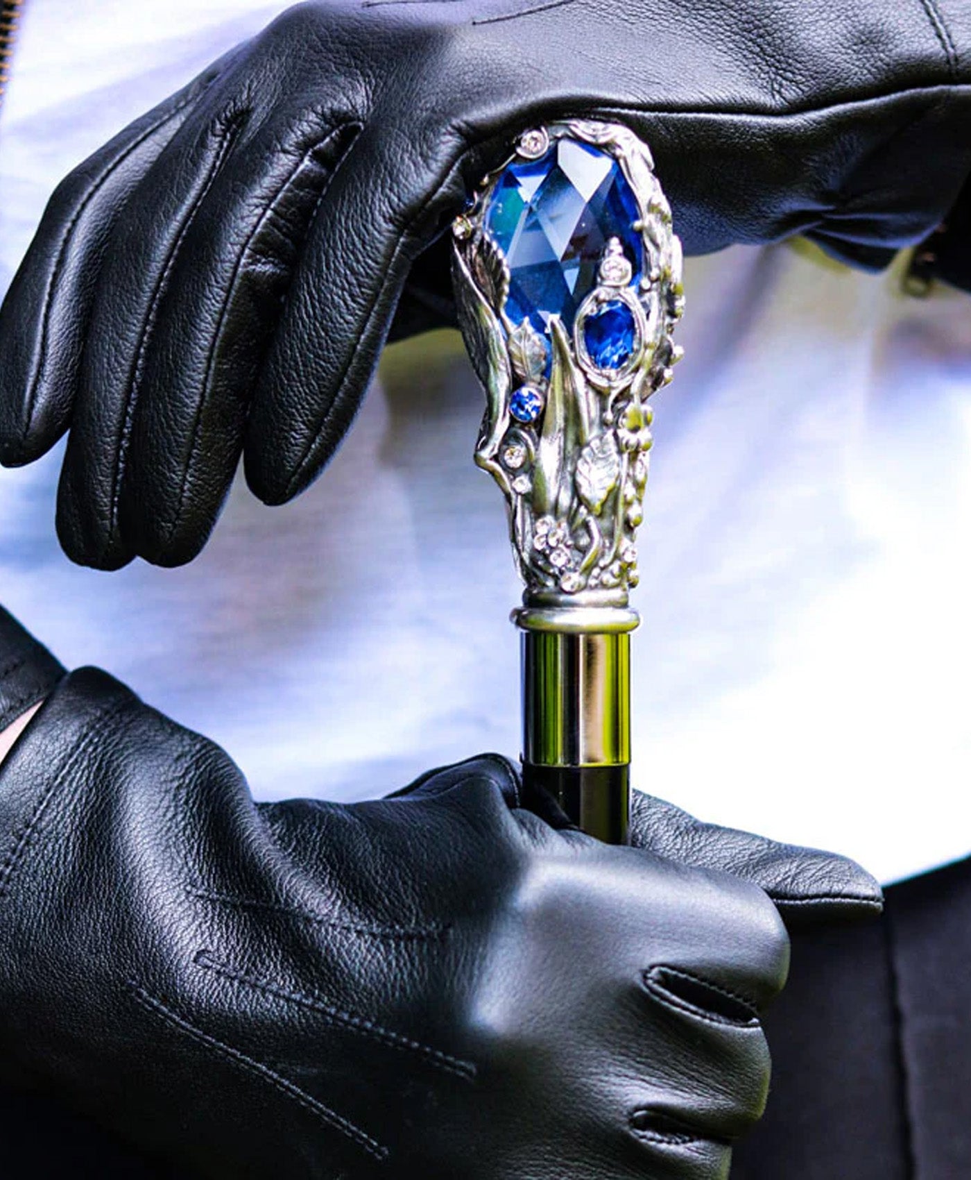 Umbrela cu maner de lux Blue Gem