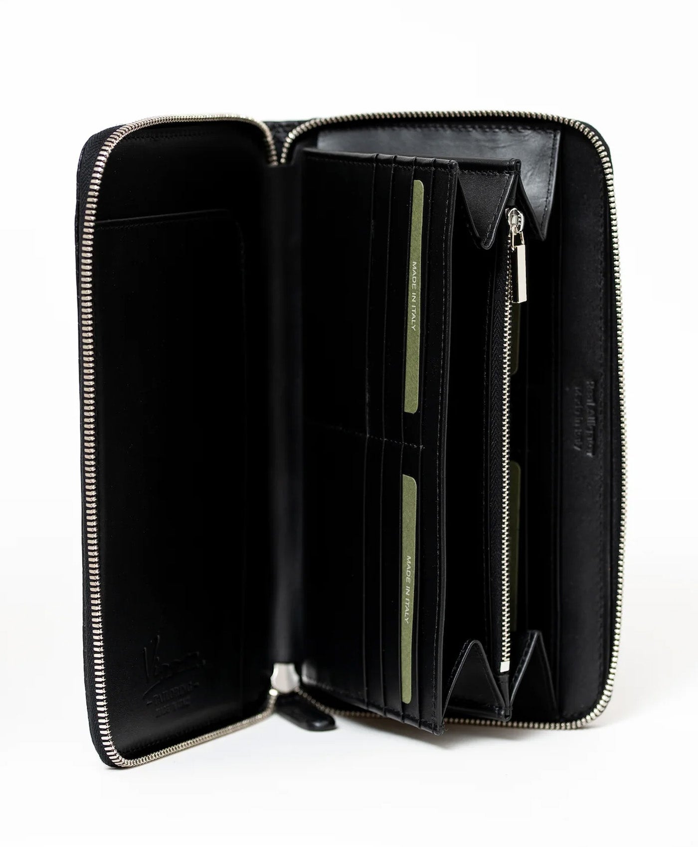 Portofel negru mat piele crocodil, de mana