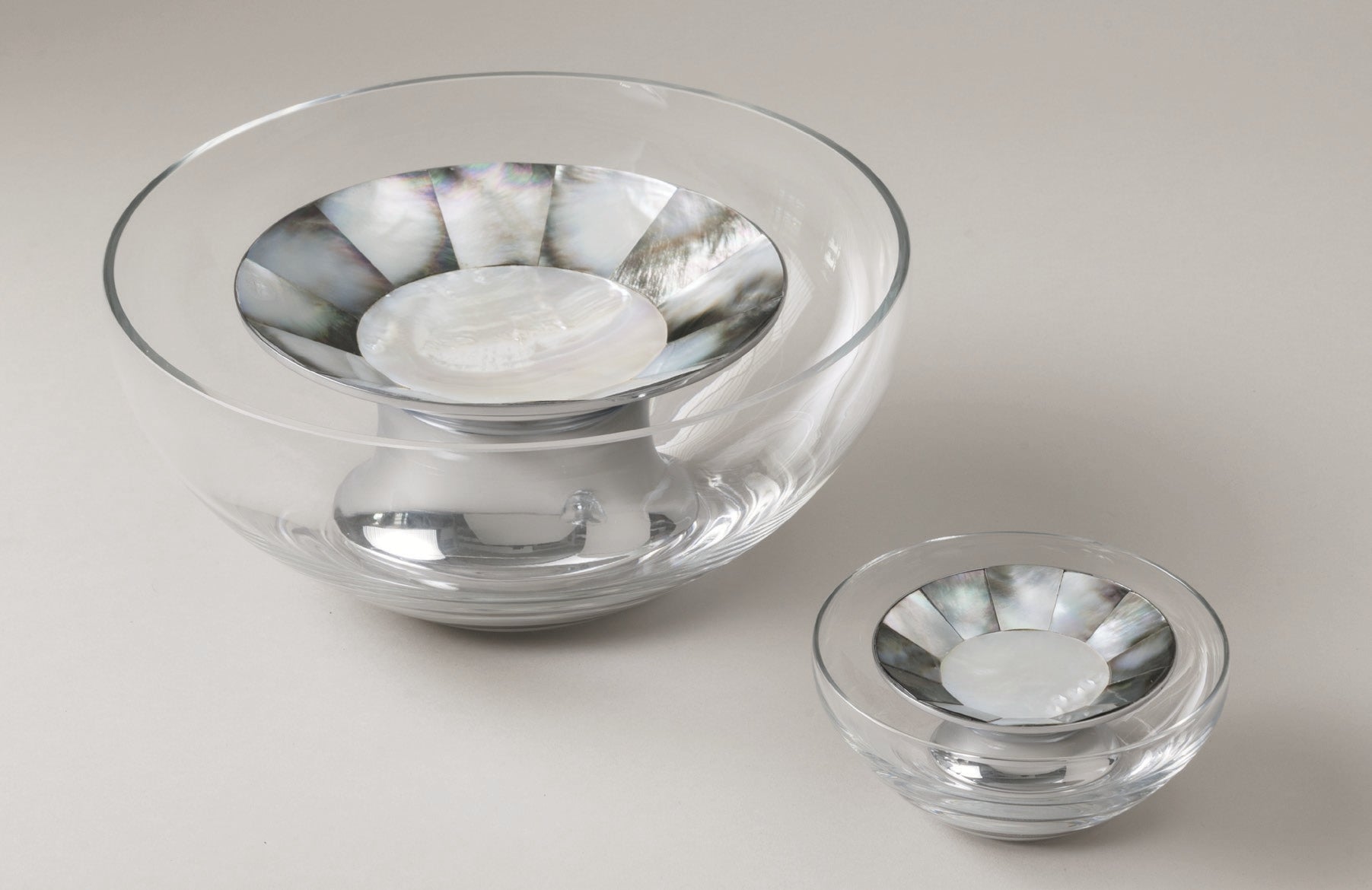 Bol sticla & sidef de perla pentru prezentare caviar