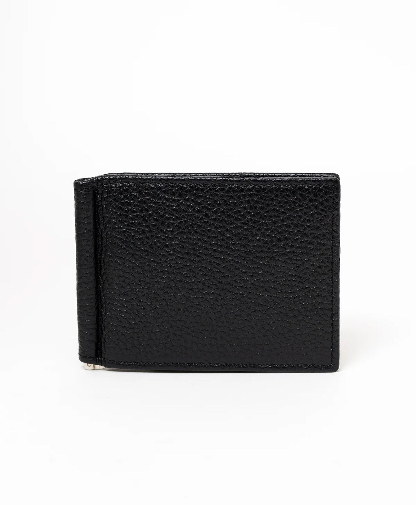 Portofel negru cu clips piele vitel