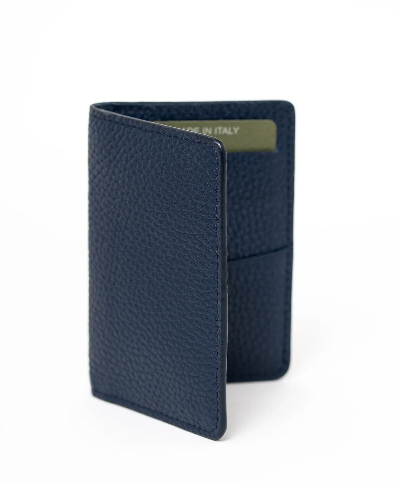 Port card bleumarin piele vitel