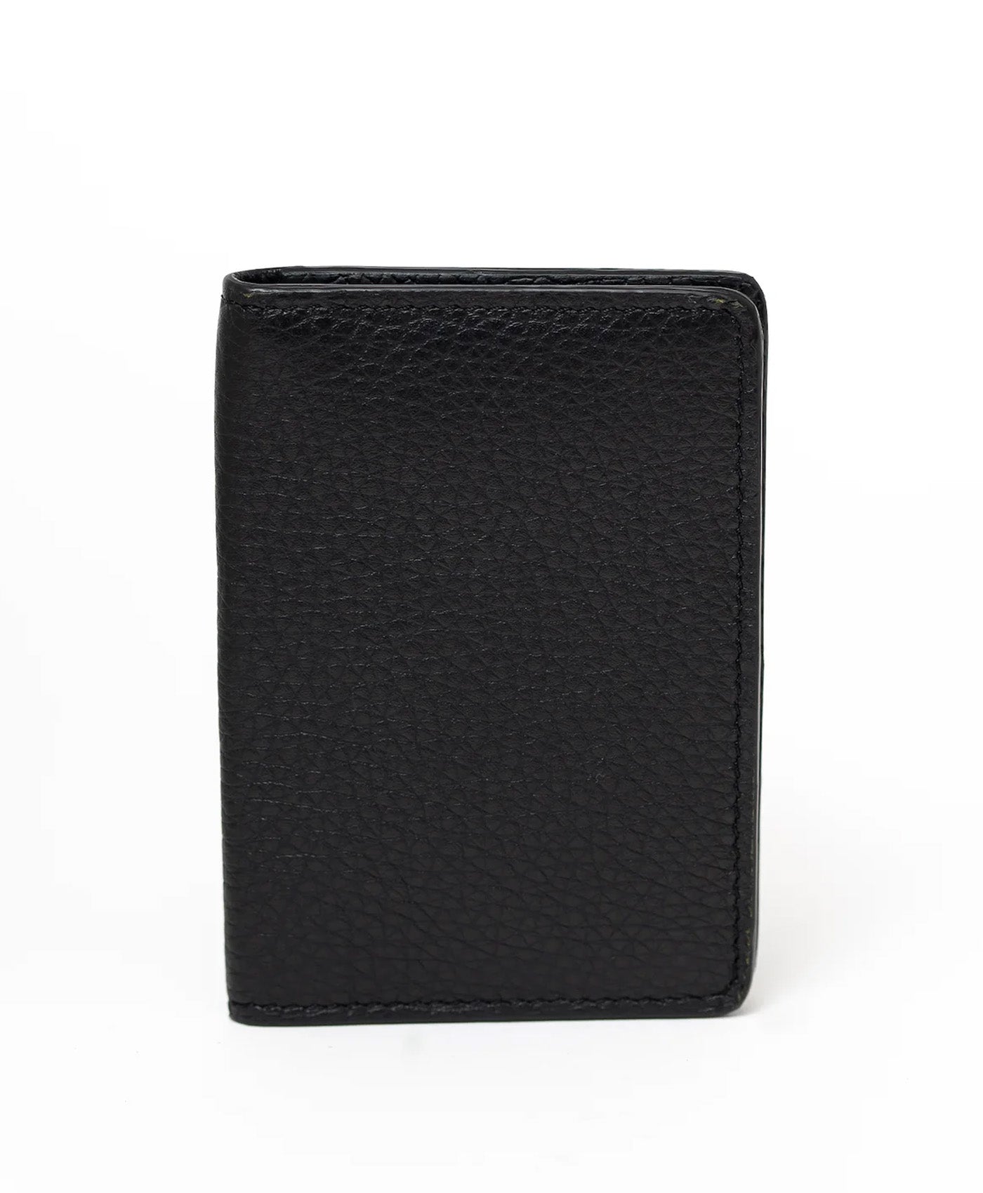 Port card negru piele vitel