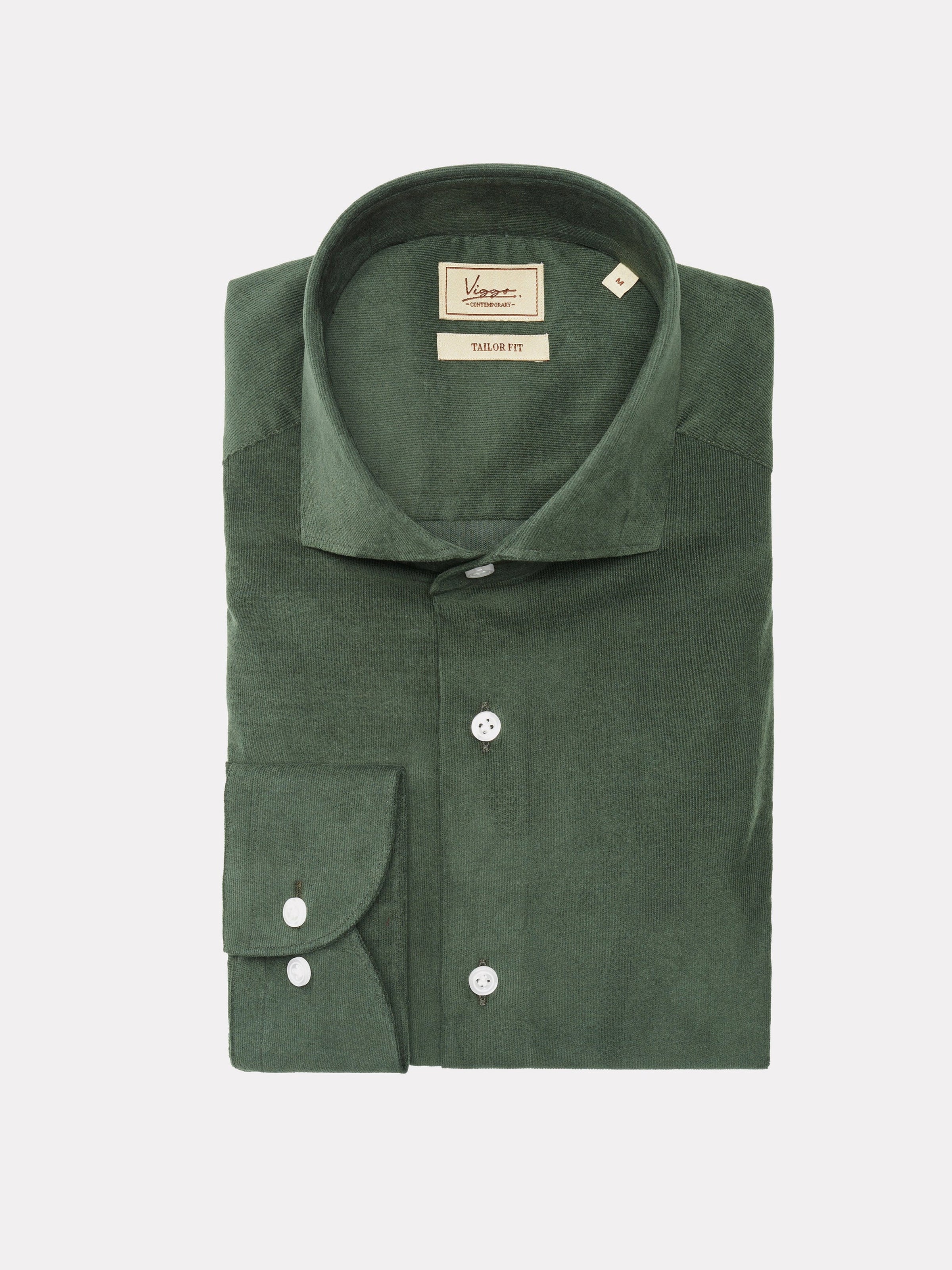 Green fine ribbed shirt