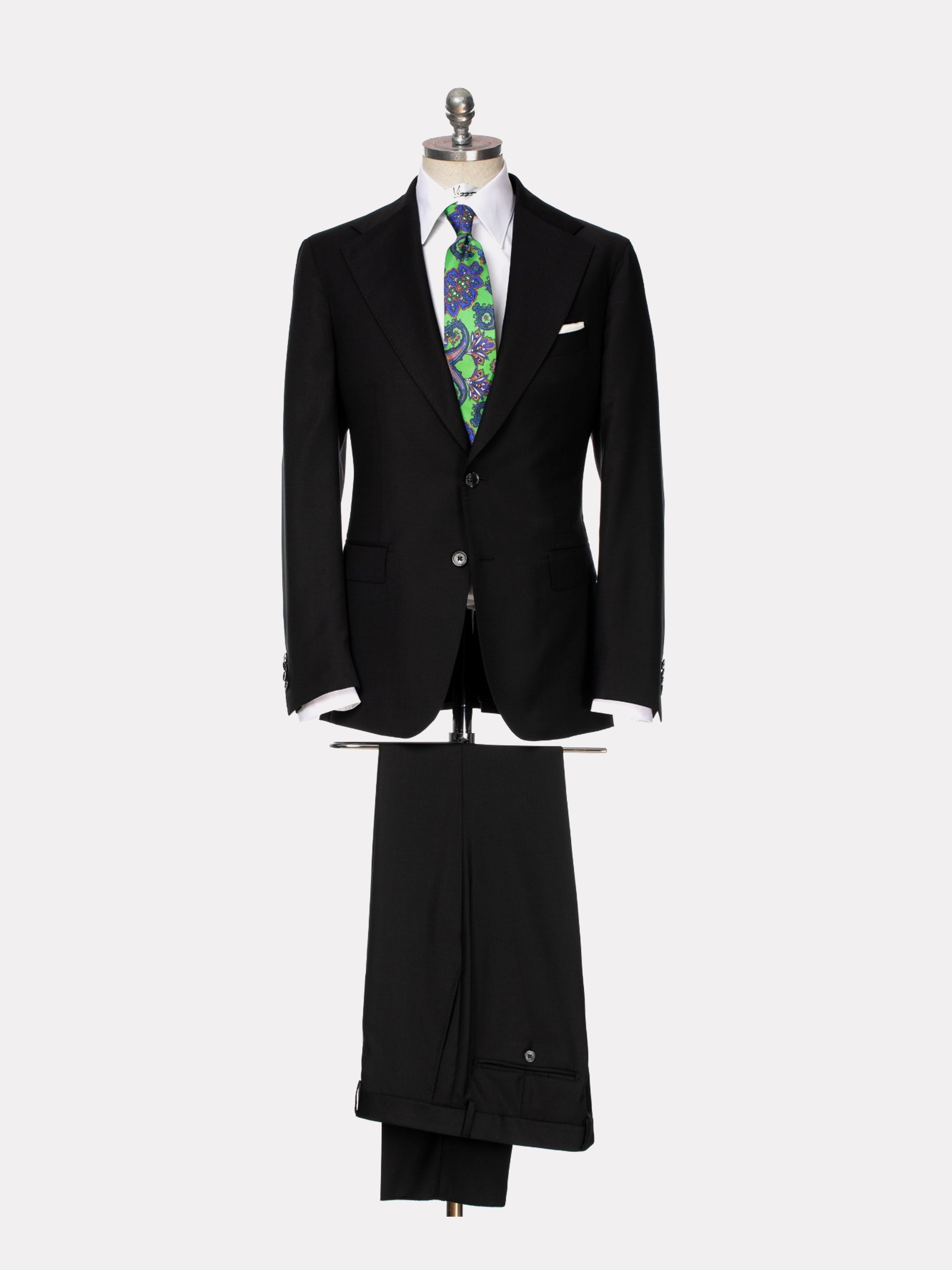 Black two-piece suit, tailored fit